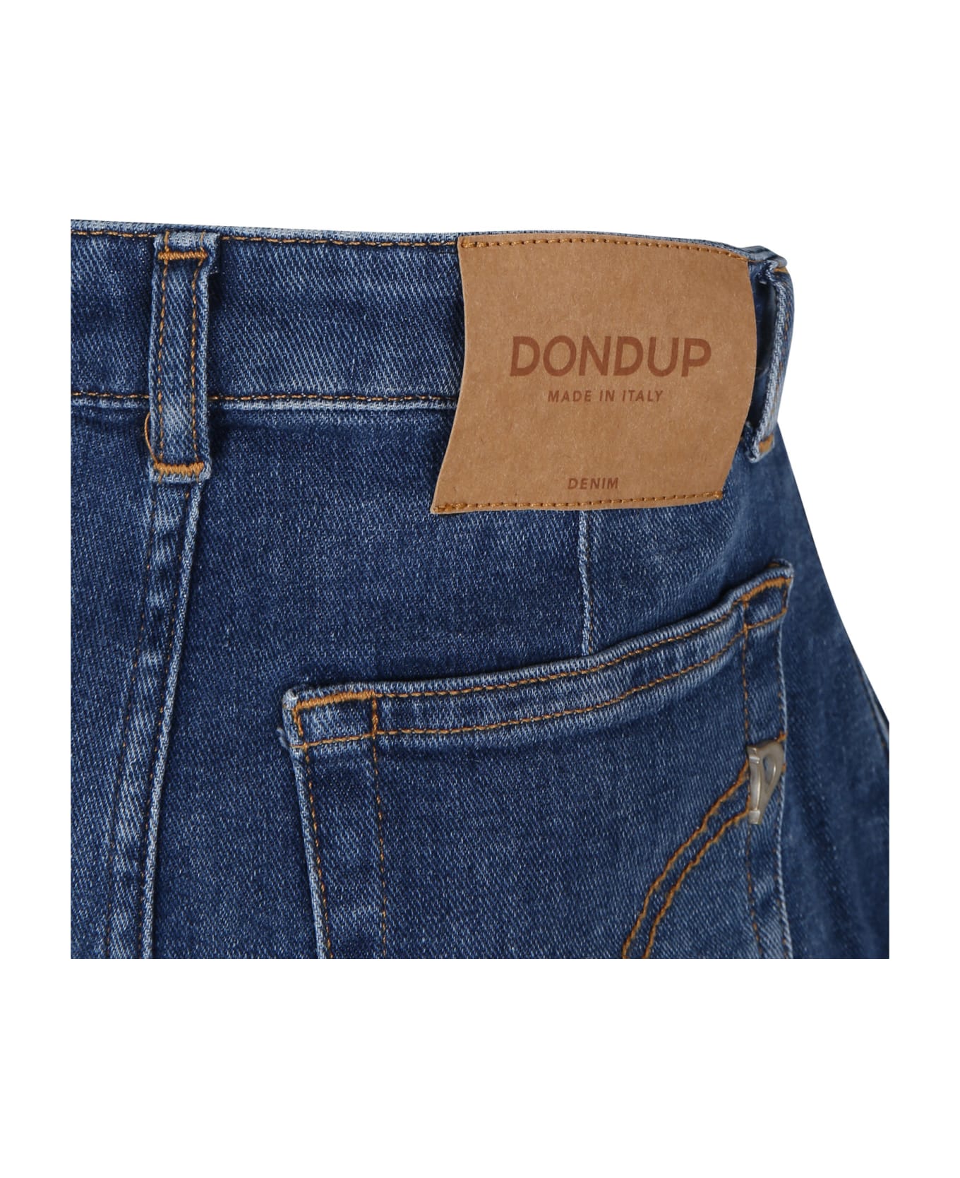 Dondup Blue Shorts For Girl With Logo - Denim ボトムス
