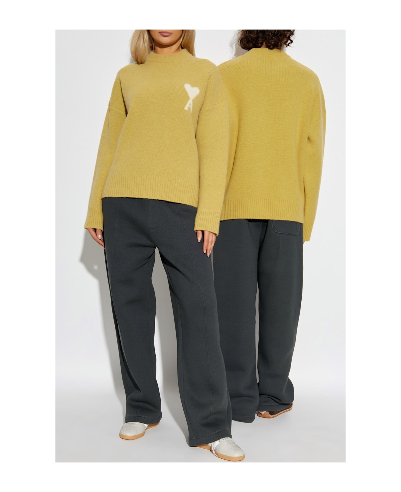 Ami Alexandre Mattiussi Wool Sweater With Logo - GREEN