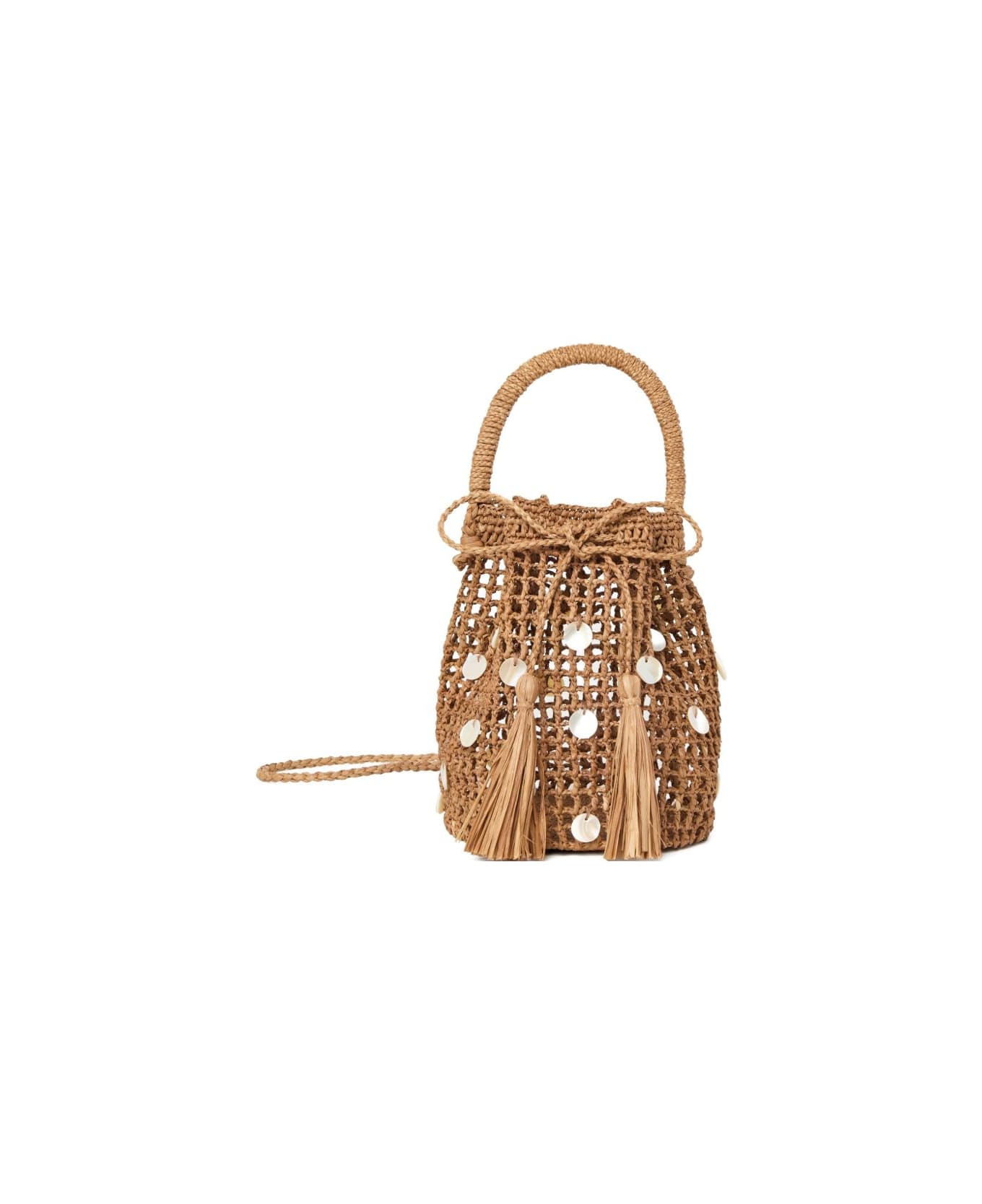 Alanui Precious Moments Rafia Bucket Bag - Marrone chiaro