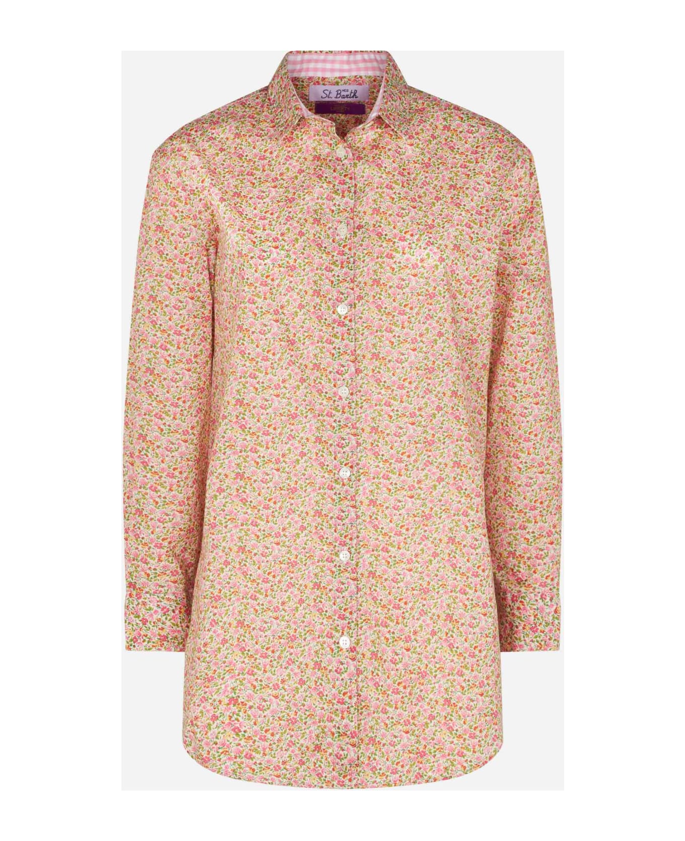 MC2 Saint Barth Woman Brigitte Cotton Shirt With Flower Print | Made With Liberty Fabric - MULTICOLOR