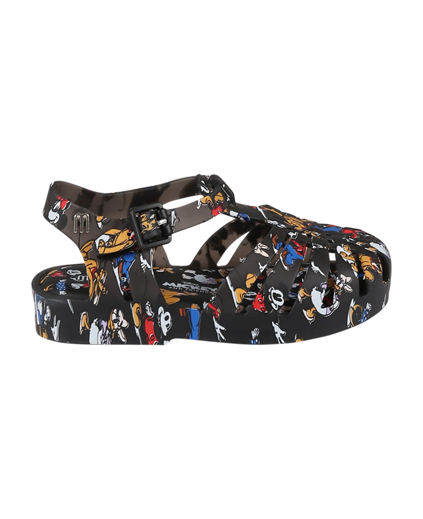 Melissa Black Sandals For Boy With Disney Characters - Black