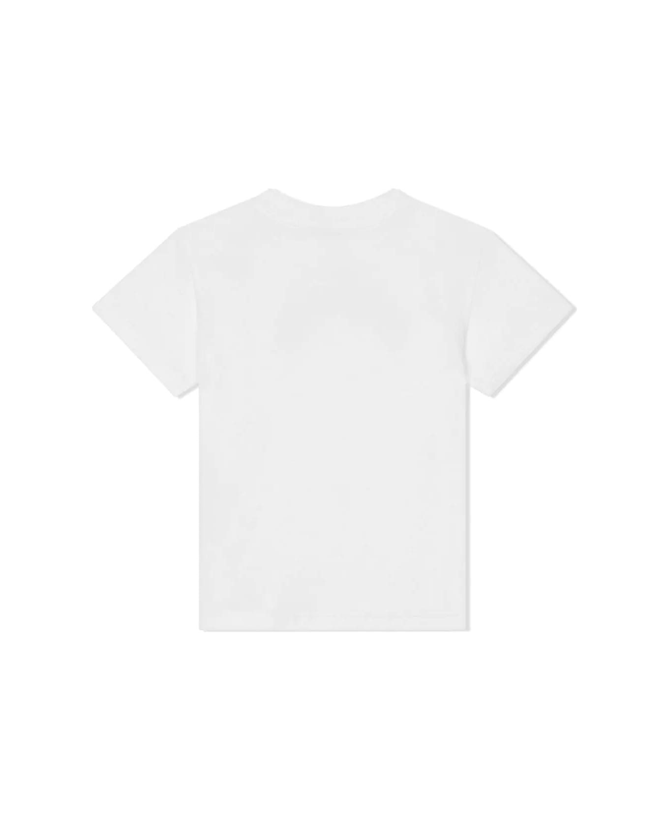 Dolce & Gabbana White Jersey T-shirt With Logo Print - White