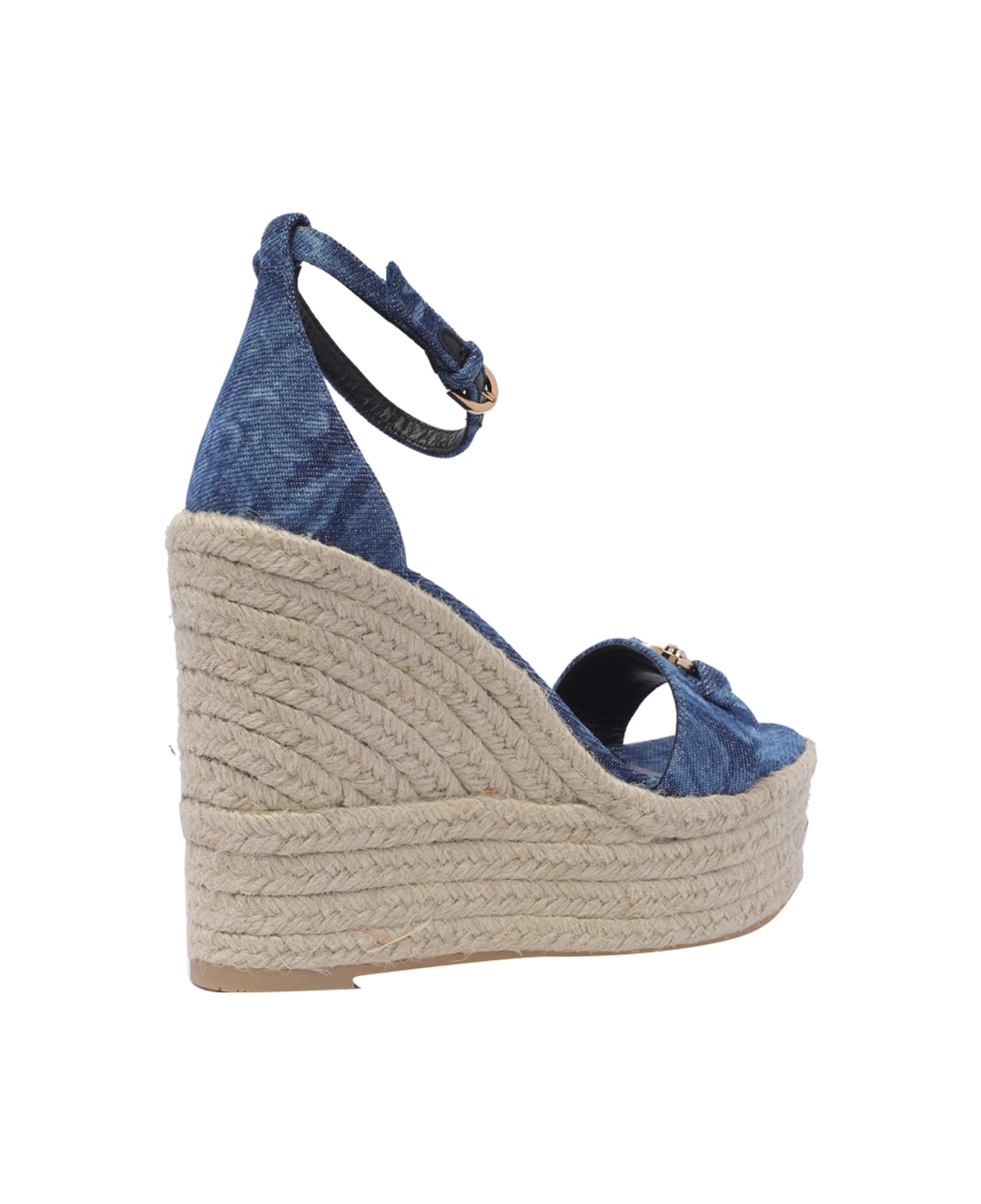 Versace Denim Wedge Sandals 120 - Blue