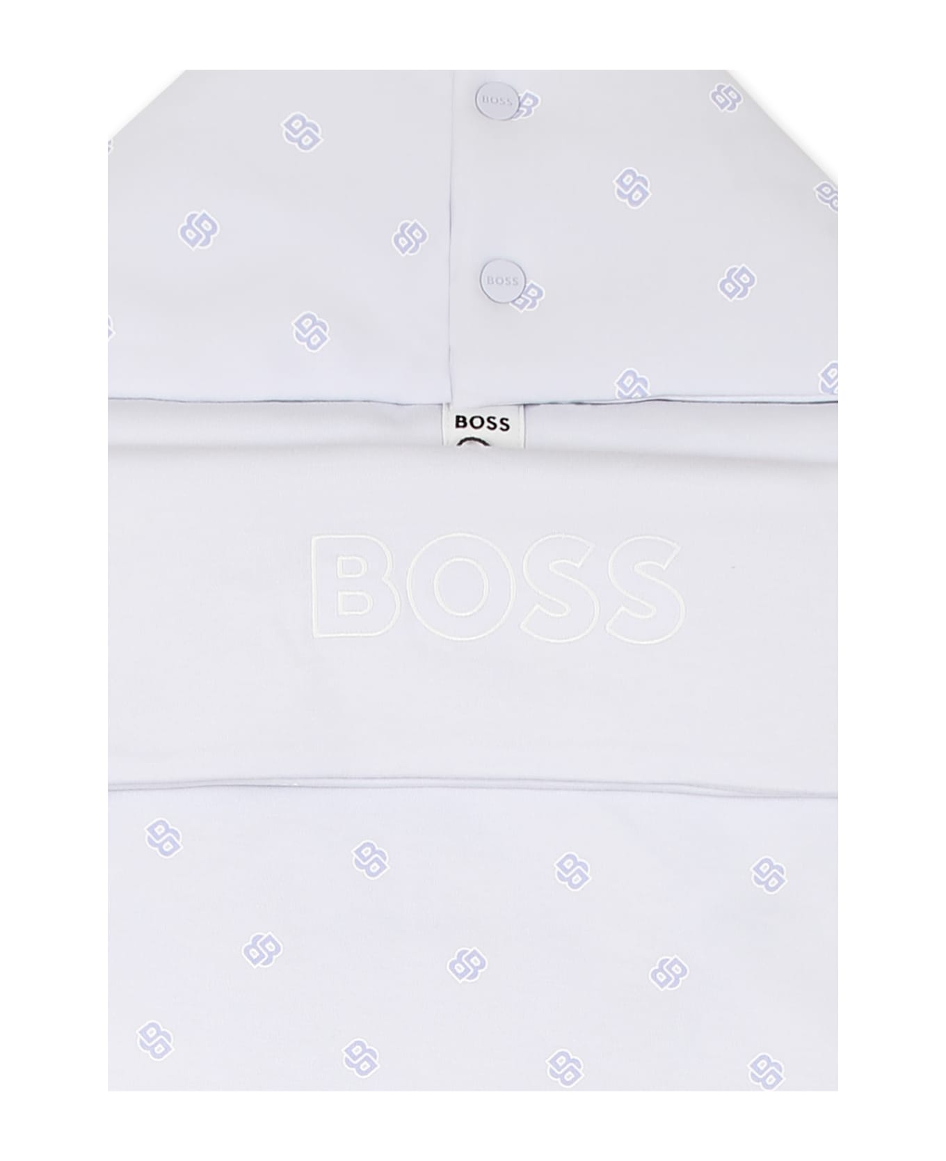 Hugo Boss Light Blue Sleeping Bag For Baby Boy With Logo - Light Blue
