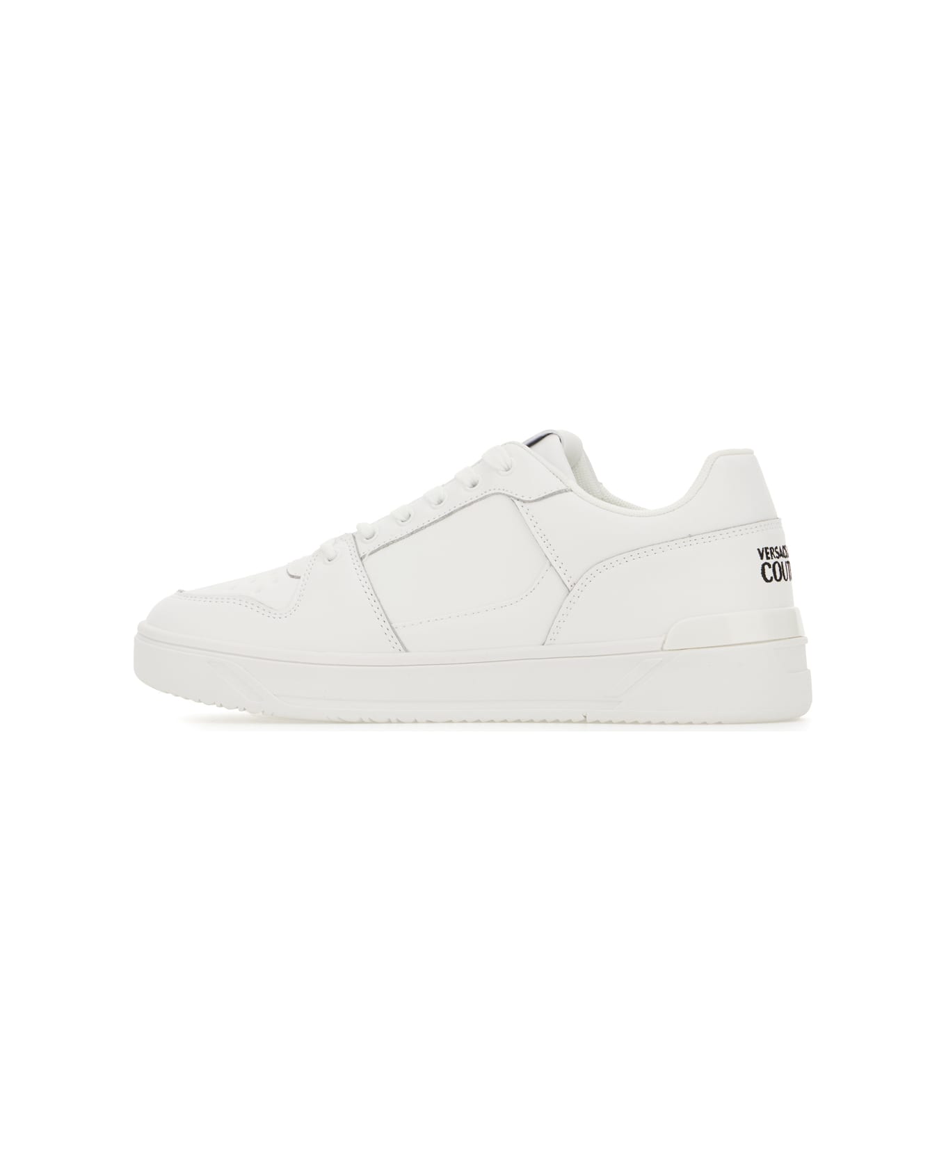 Versace Jeans Couture White Leather And Fabric Sneakers - WHITE