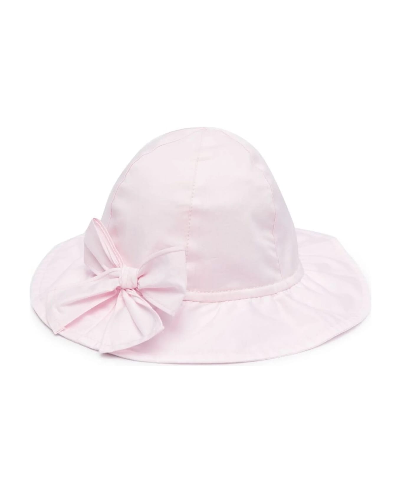 Il Gufo Pink Stretch Poplin Hat With Bow - Pink