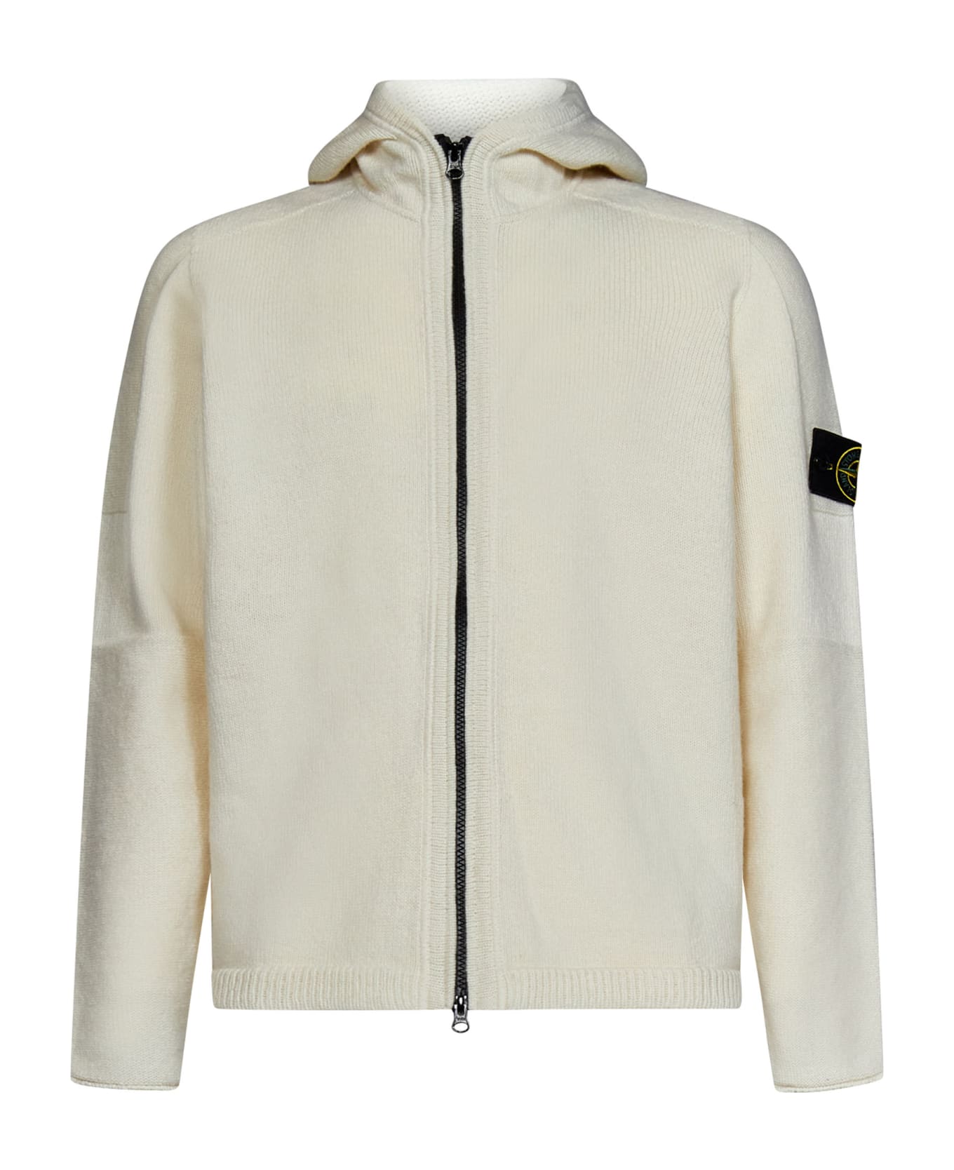 Stone Island Sweater With Zip - NATURAL