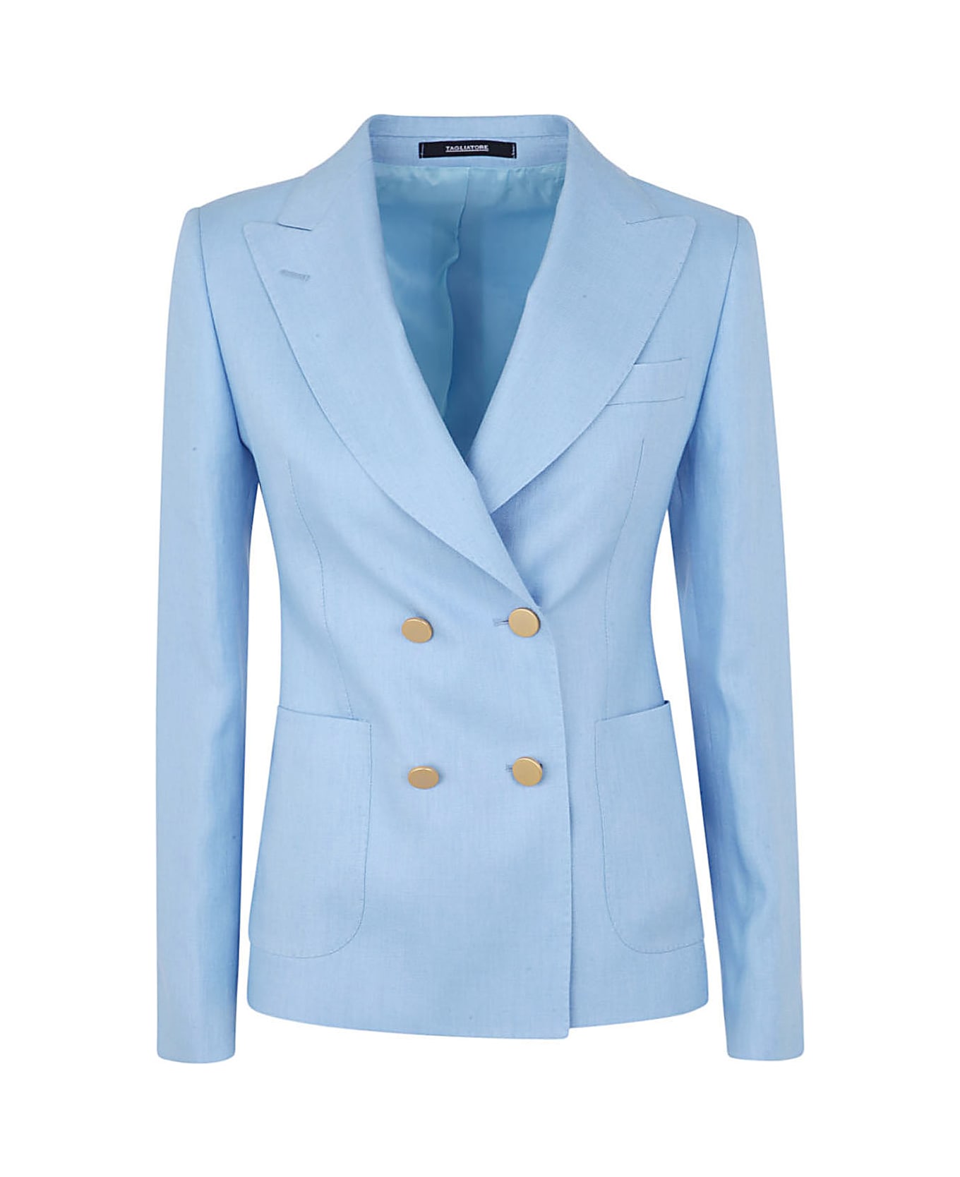 Tagliatore Four Buttons Double Breasted Blazer - Light Blue