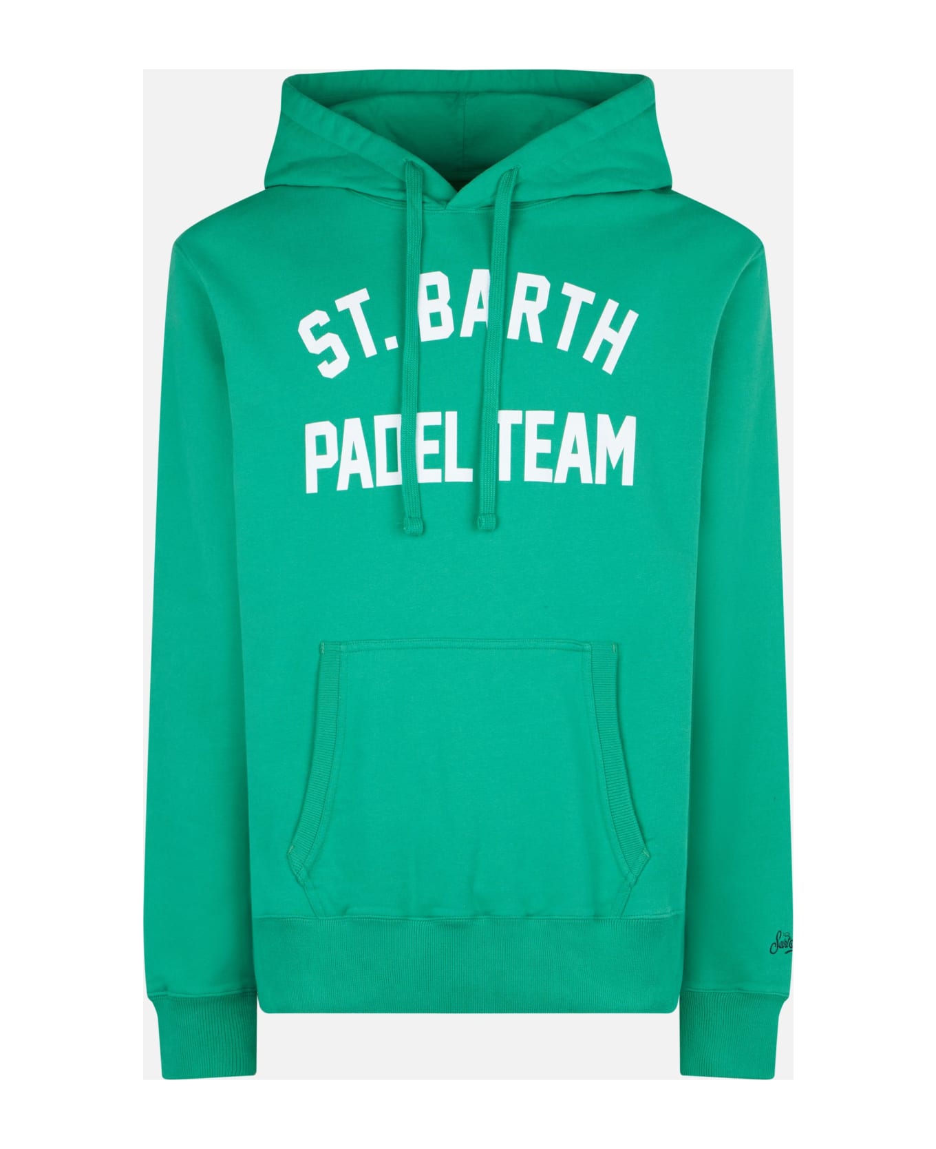 MC2 Saint Barth Cotton Hoodie With St. Barth Padel Team Print - GREEN