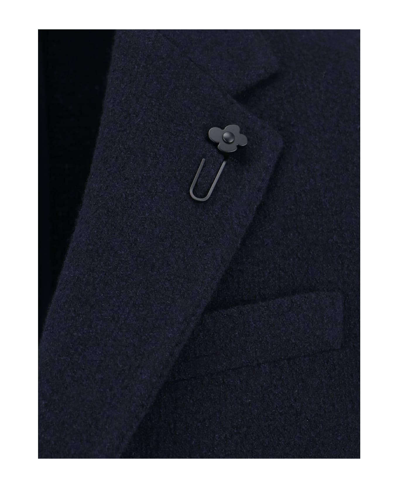 Lardini Single-breasted Virgin Wool Blend Blazer - Blue