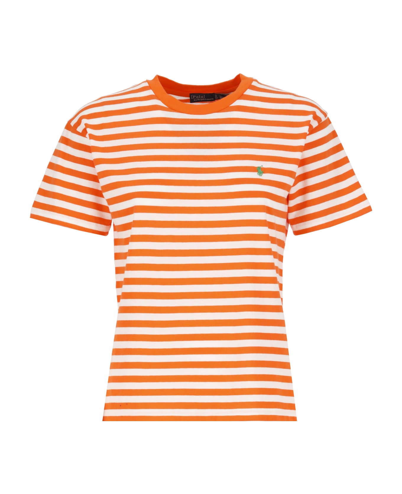 Ralph Lauren Striped Cotton T-shirt - Orange Tシャツ