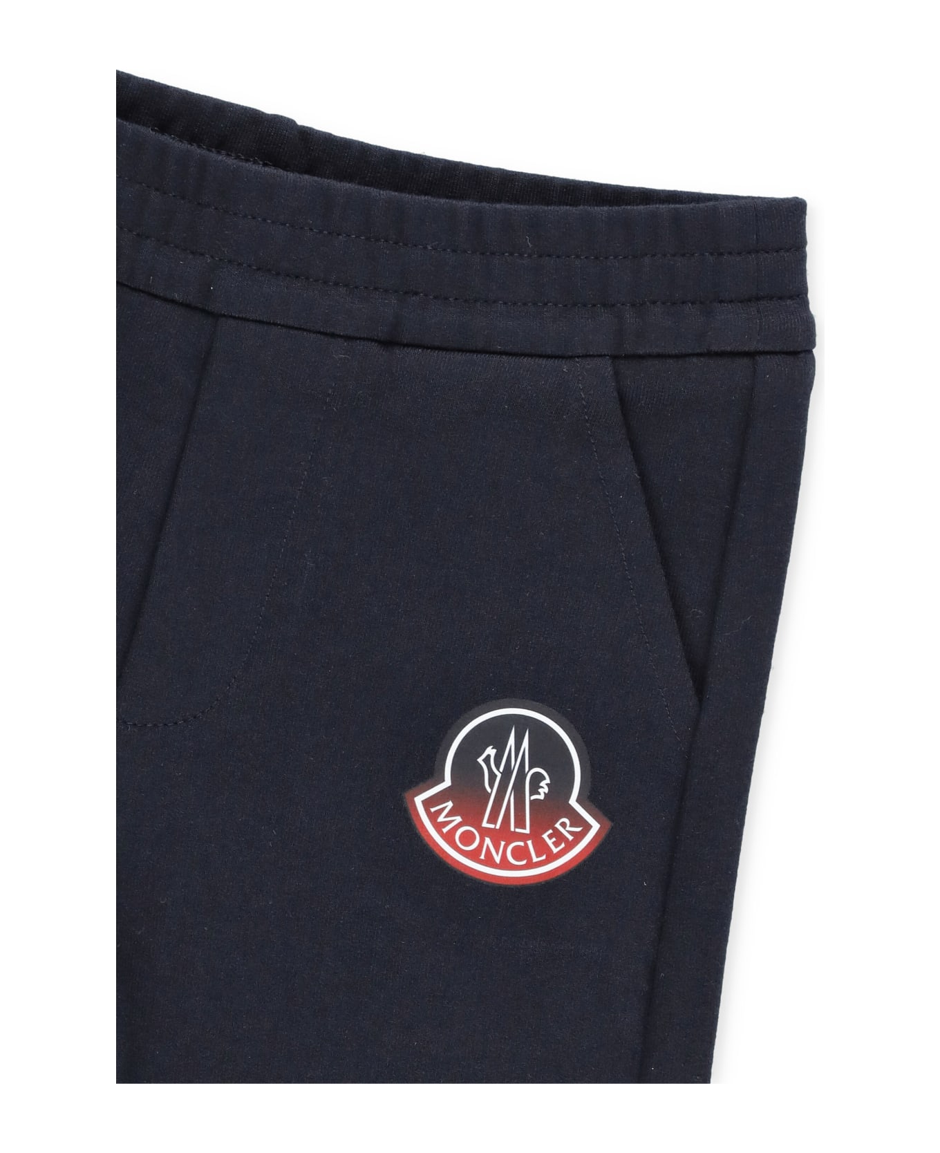 Moncler Cotton Trousers - Blue ボトムス