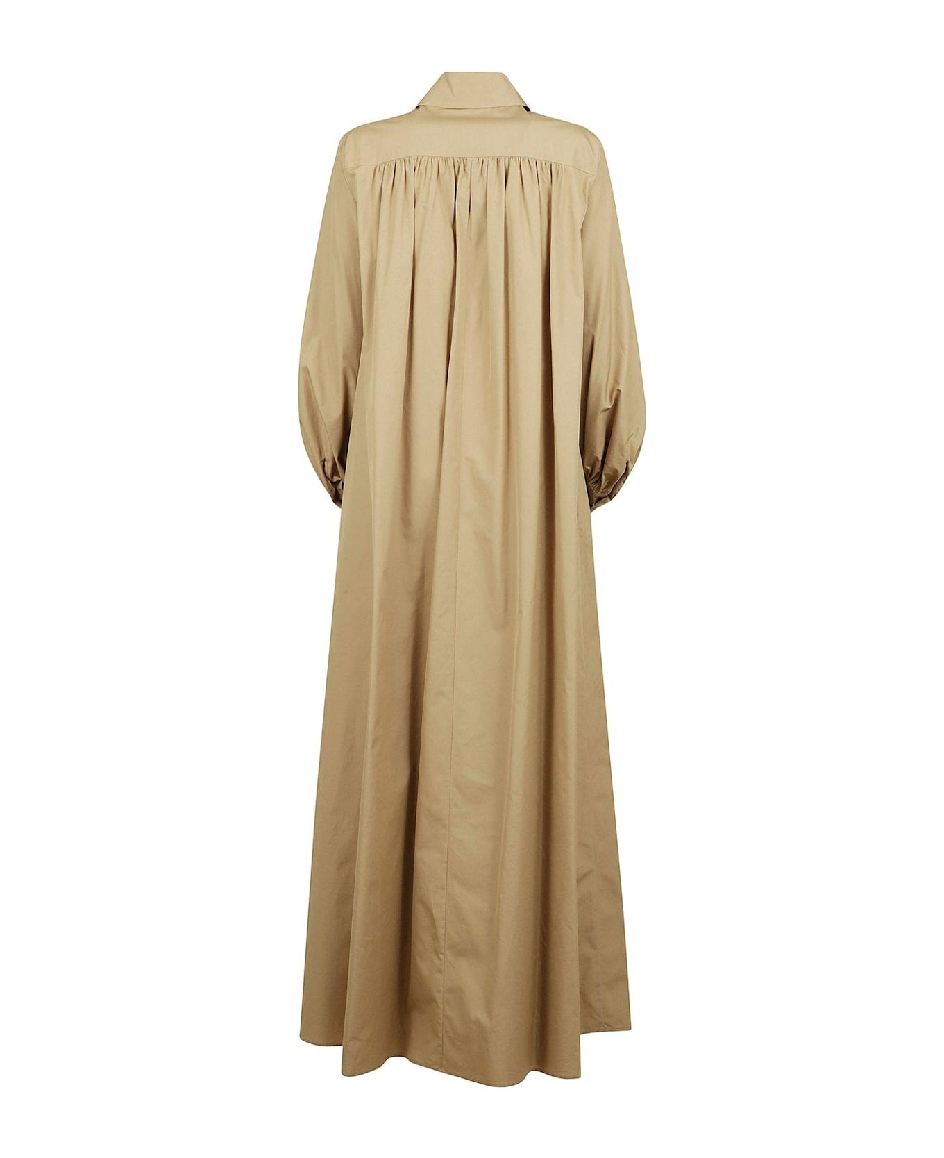 Max Mara Relais Long-sleeved Pleated Dress - Beige