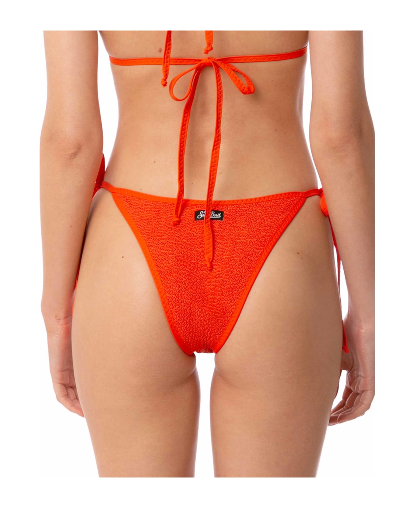 MC2 Saint Barth Woman Crinkle Orange Swim Briefs - ORANGE ボトムス