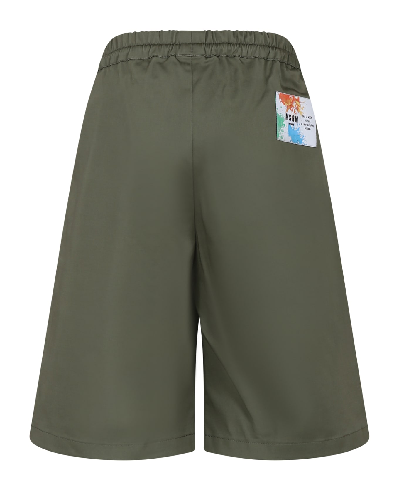 MSGM Green Shorts For Boy With Logo - Green ボトムス