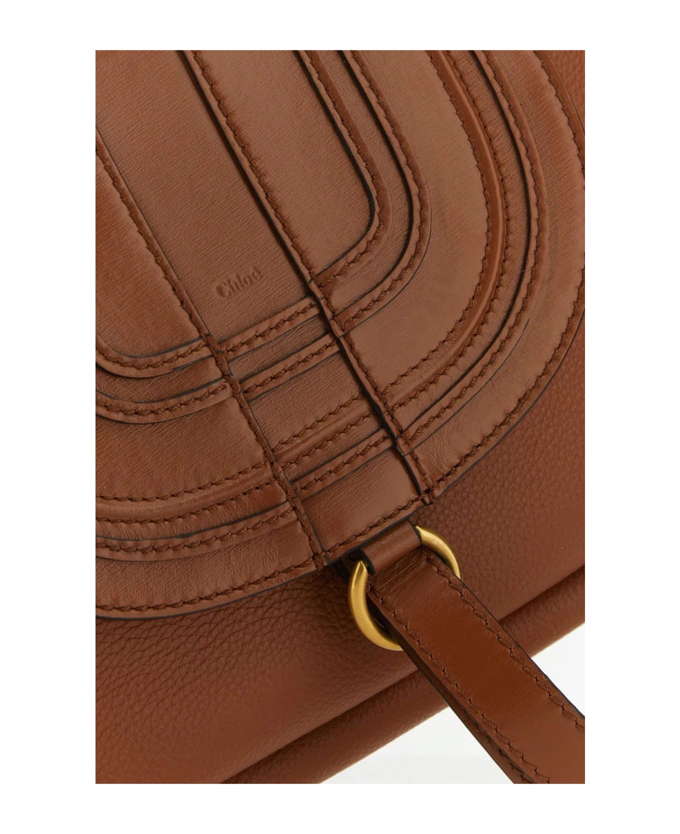 Chloé Brown Leather Marcie Clutch - Leather Brown