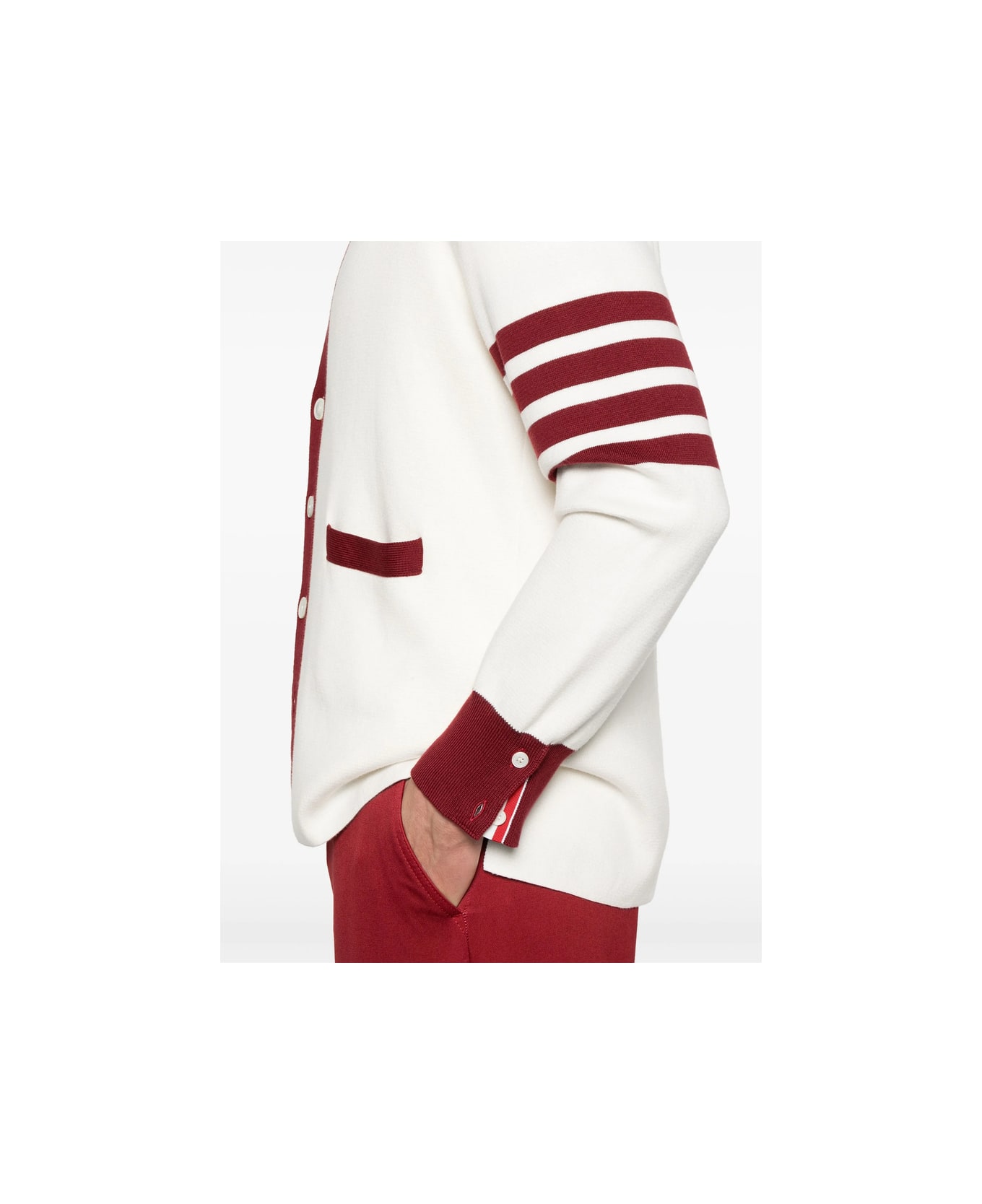 Thom Browne Sweater - WHITE/RED