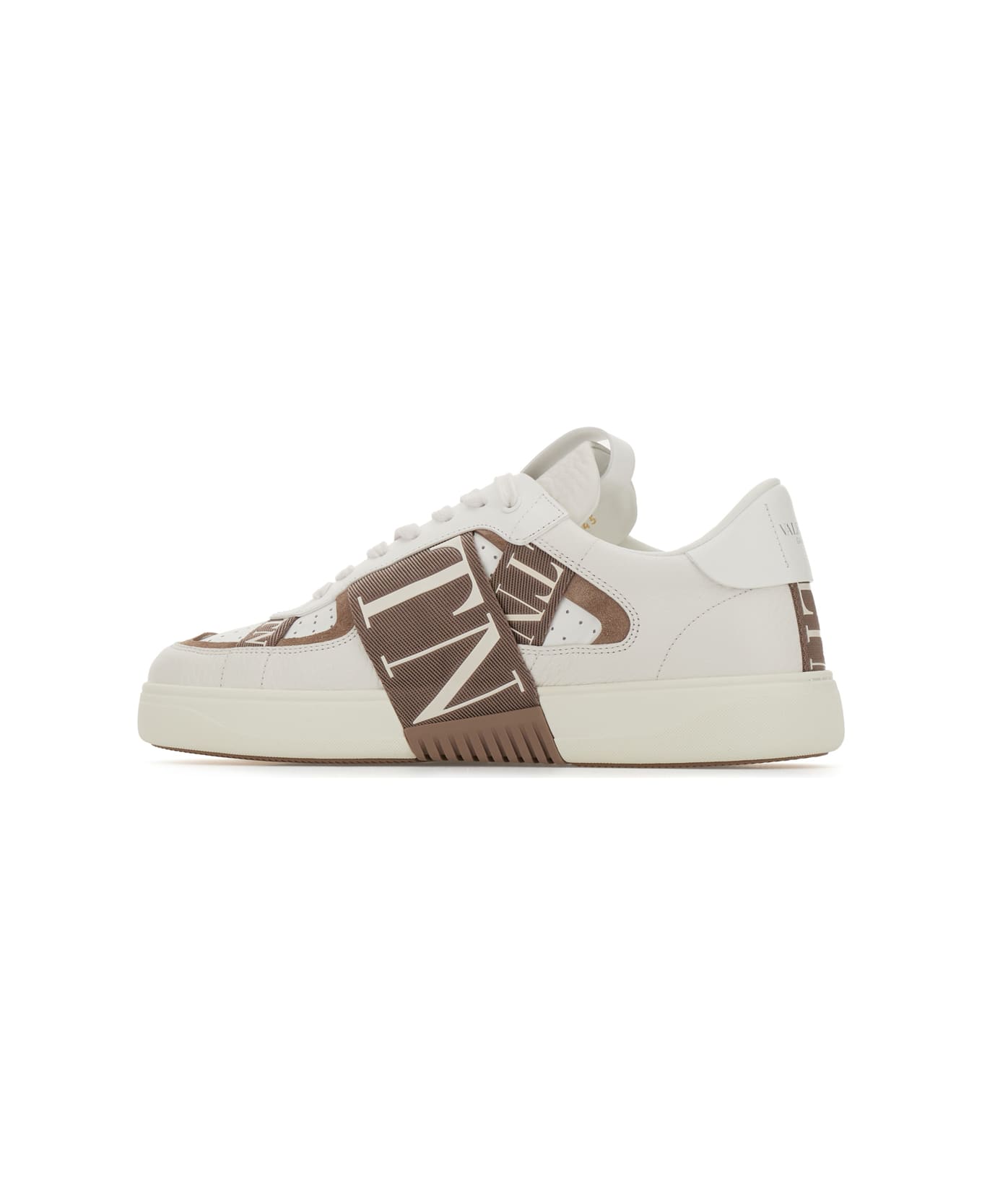 Valentino Garavani Two-tone Leather And Fabric Vl7n Sneakers - White