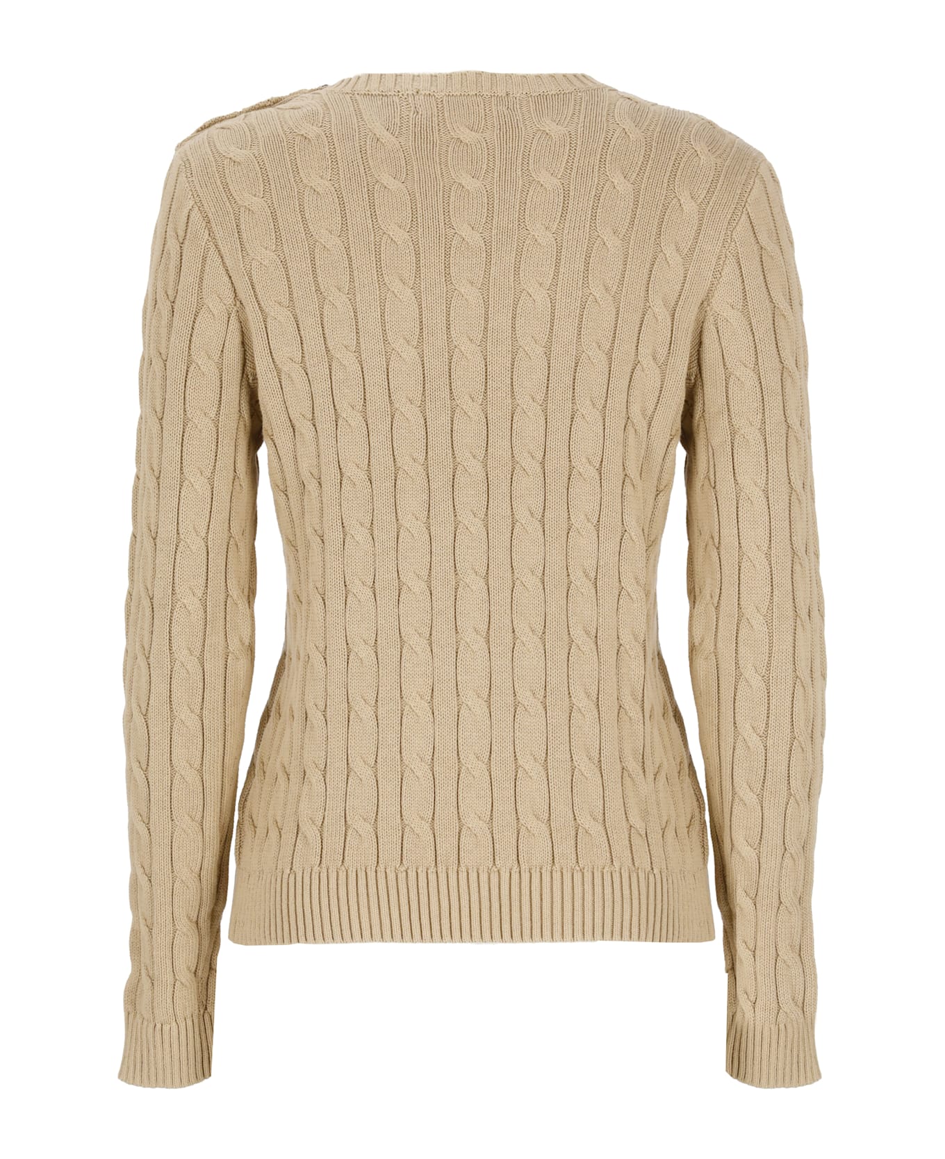 Ralph Lauren Sweater With Embroidered Logo - Beige