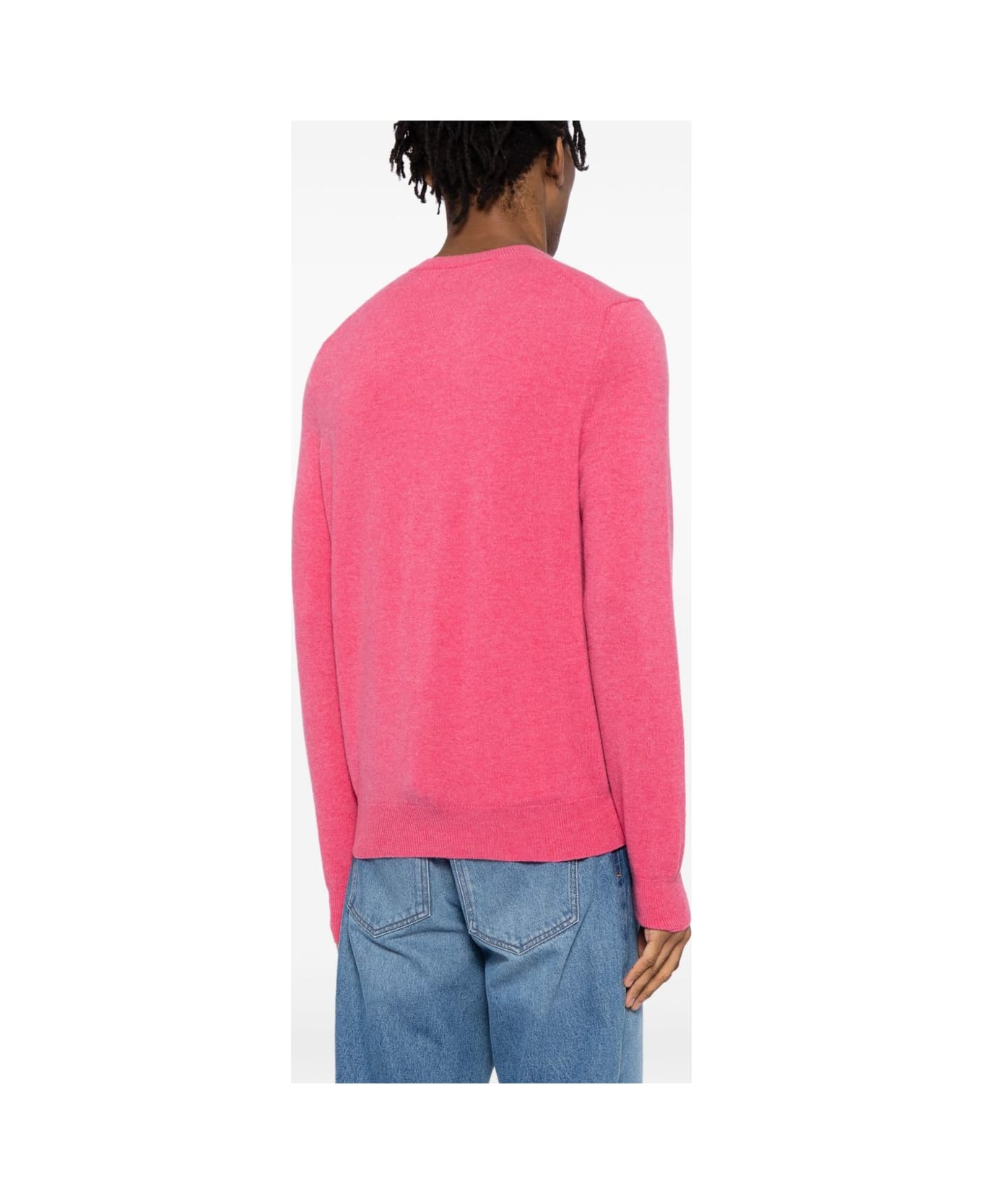 Comme des Garçons Play Wool Cardigan With Heart - Fuchsia