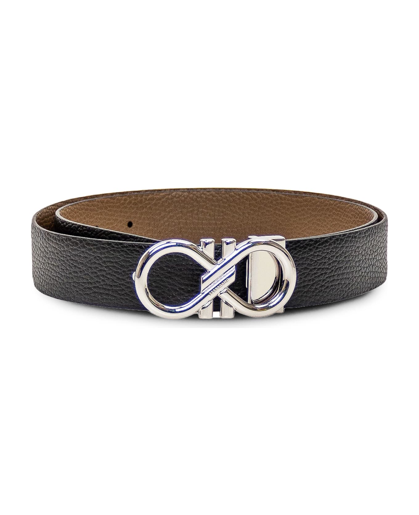 Ferragamo Reversible Gancini Belt - BROWN