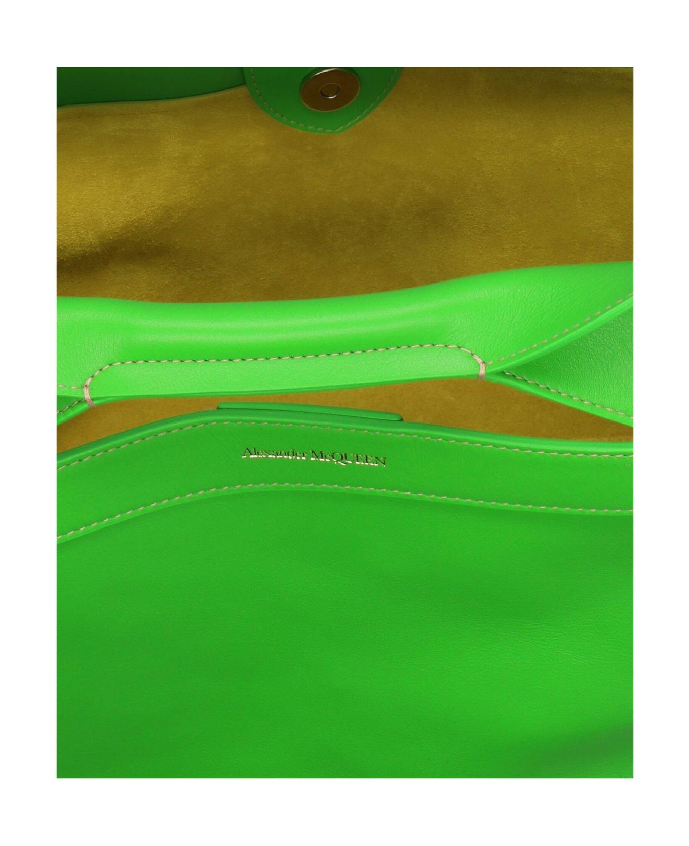 Alexander McQueen Logo-printed Top Handle Bag - Green トートバッグ