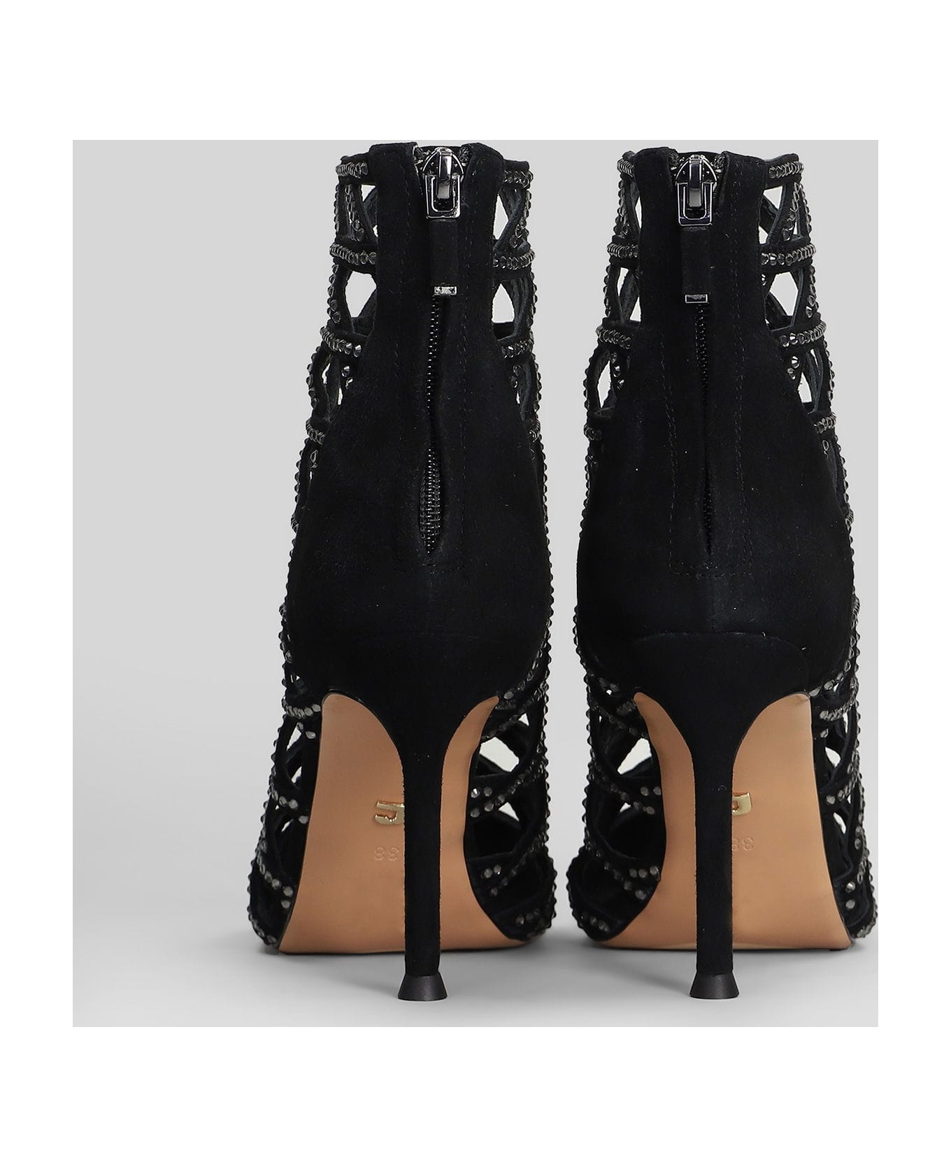 Lola Cruz High Heels Ankle Boots In Black Suede - black