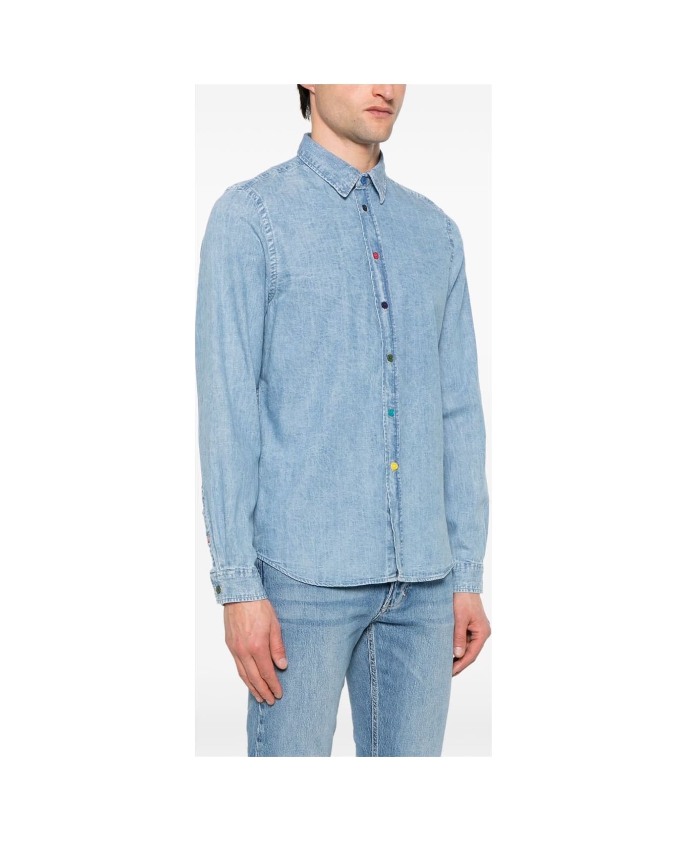 PS by Paul Smith Denim Cotton Shirt - Clear Blue