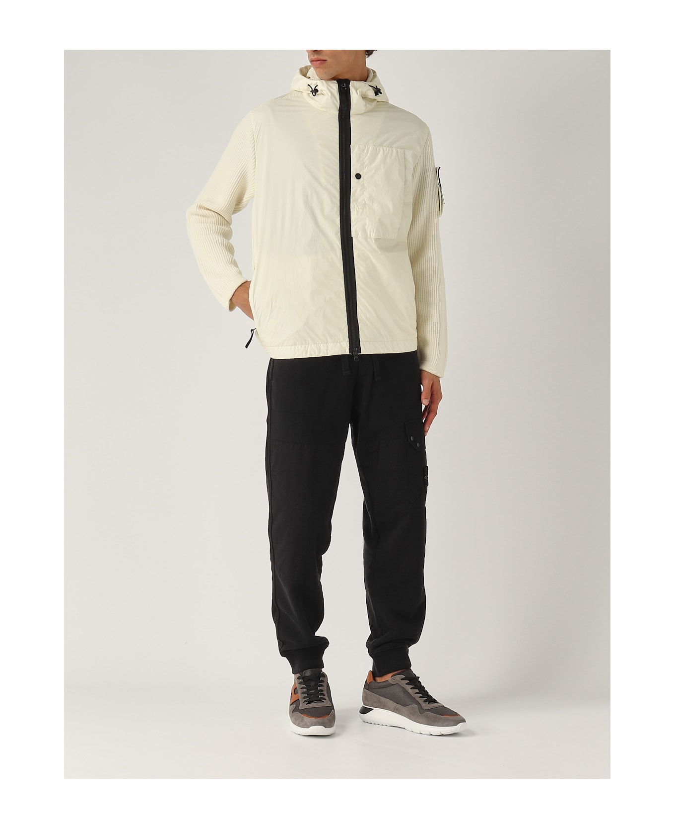 Stone Island Giubbotto Parti In Maglia Jacket - NATURAL