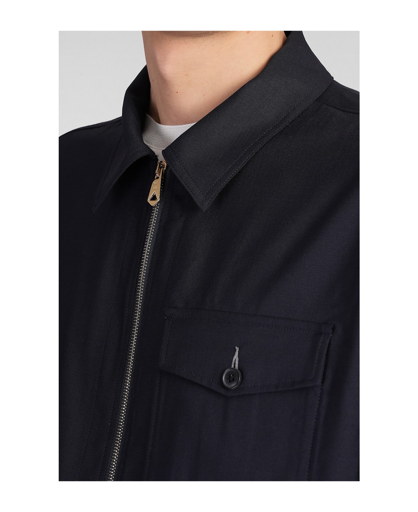 Paul Smith Casual Jacket In Blue Wool - blue