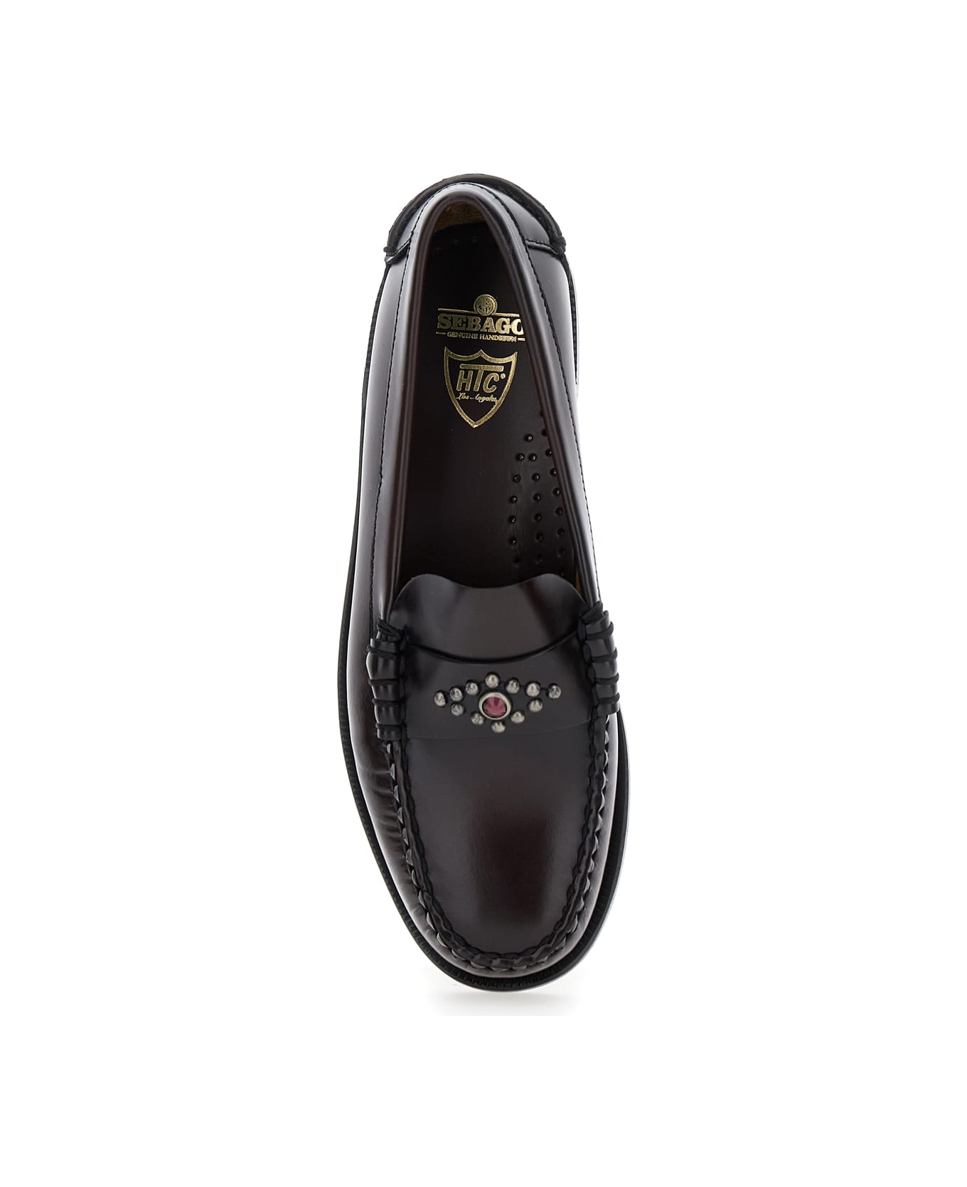 Sebago 'dan' Bordeaux Loafers With Stud Embellishment On The Front In Patent Leather Woman - Bordeaux