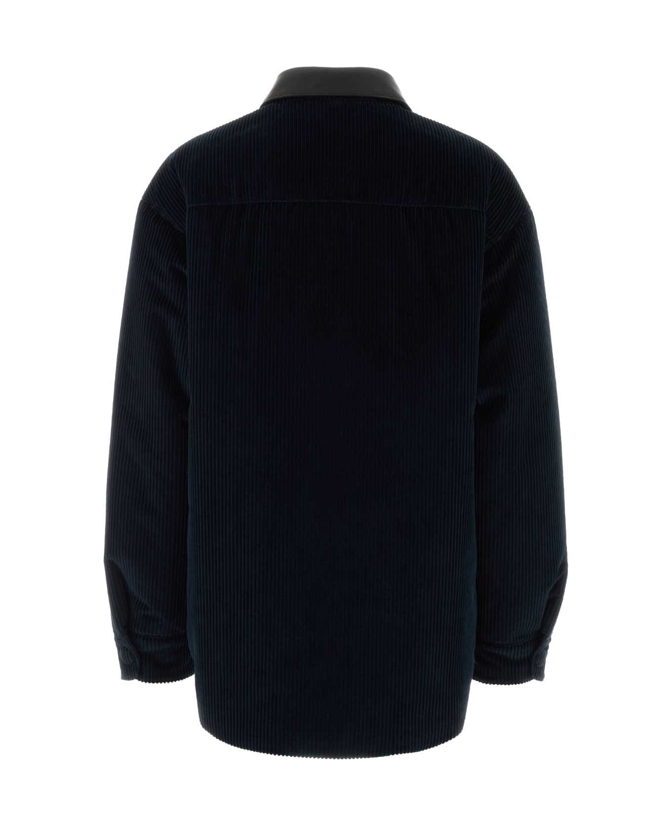 Miu Miu Midnight Blue Corduroy Down Jacket - BLEU