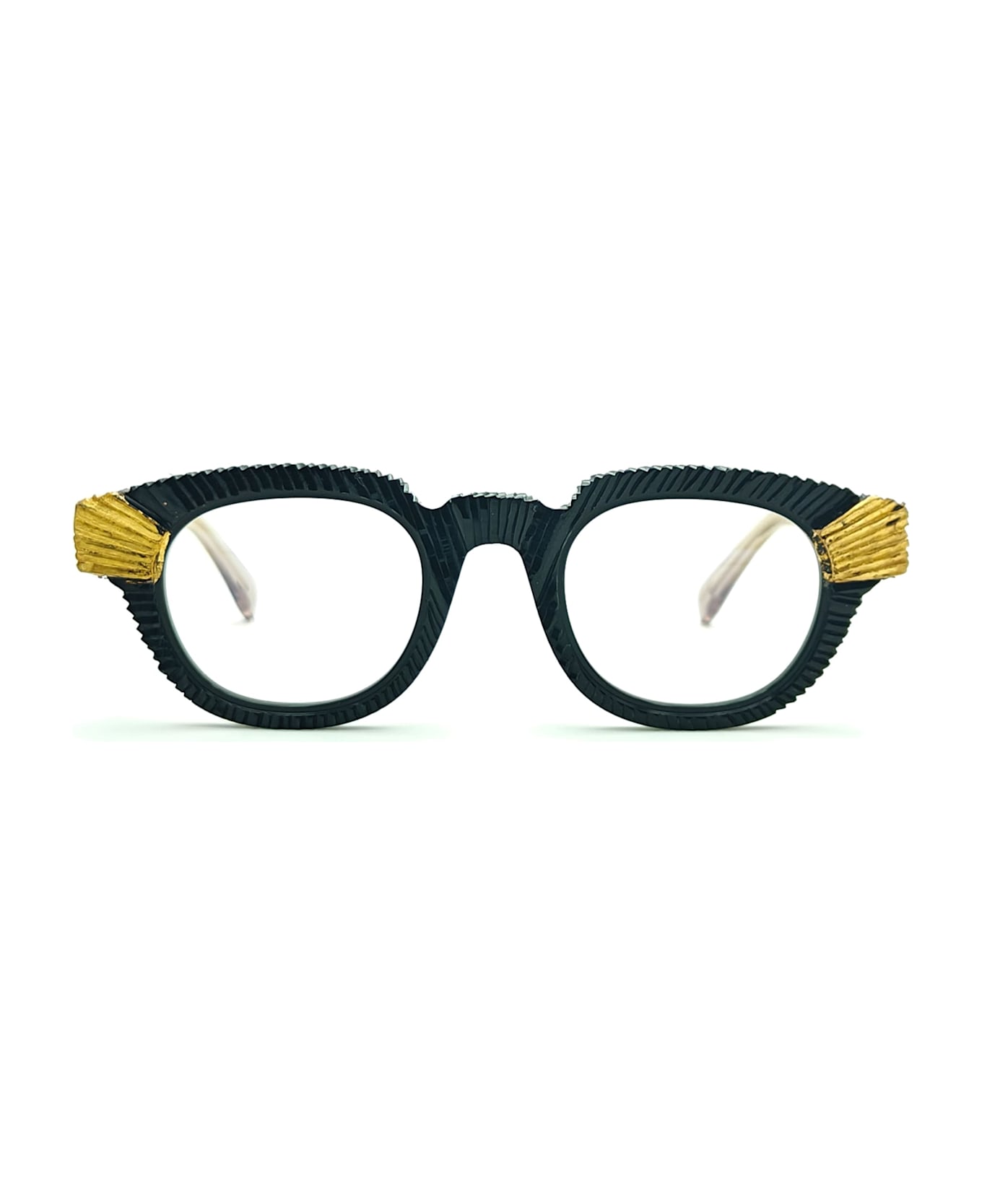 Kuboraum Mask S1 - Black Shine / Gold Leaf Rx Glasses - Black/gold