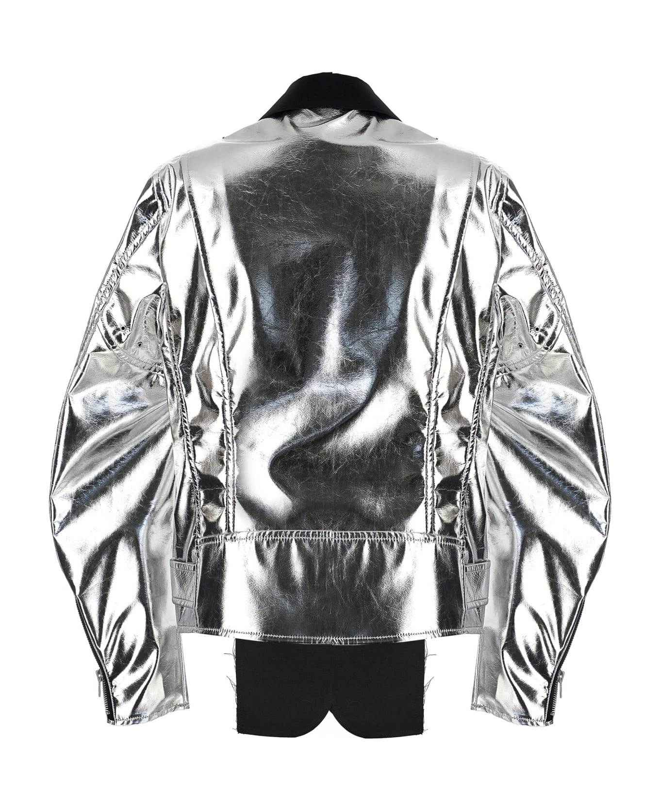 Black Comme des Garçons Laminated Jacket - Silver