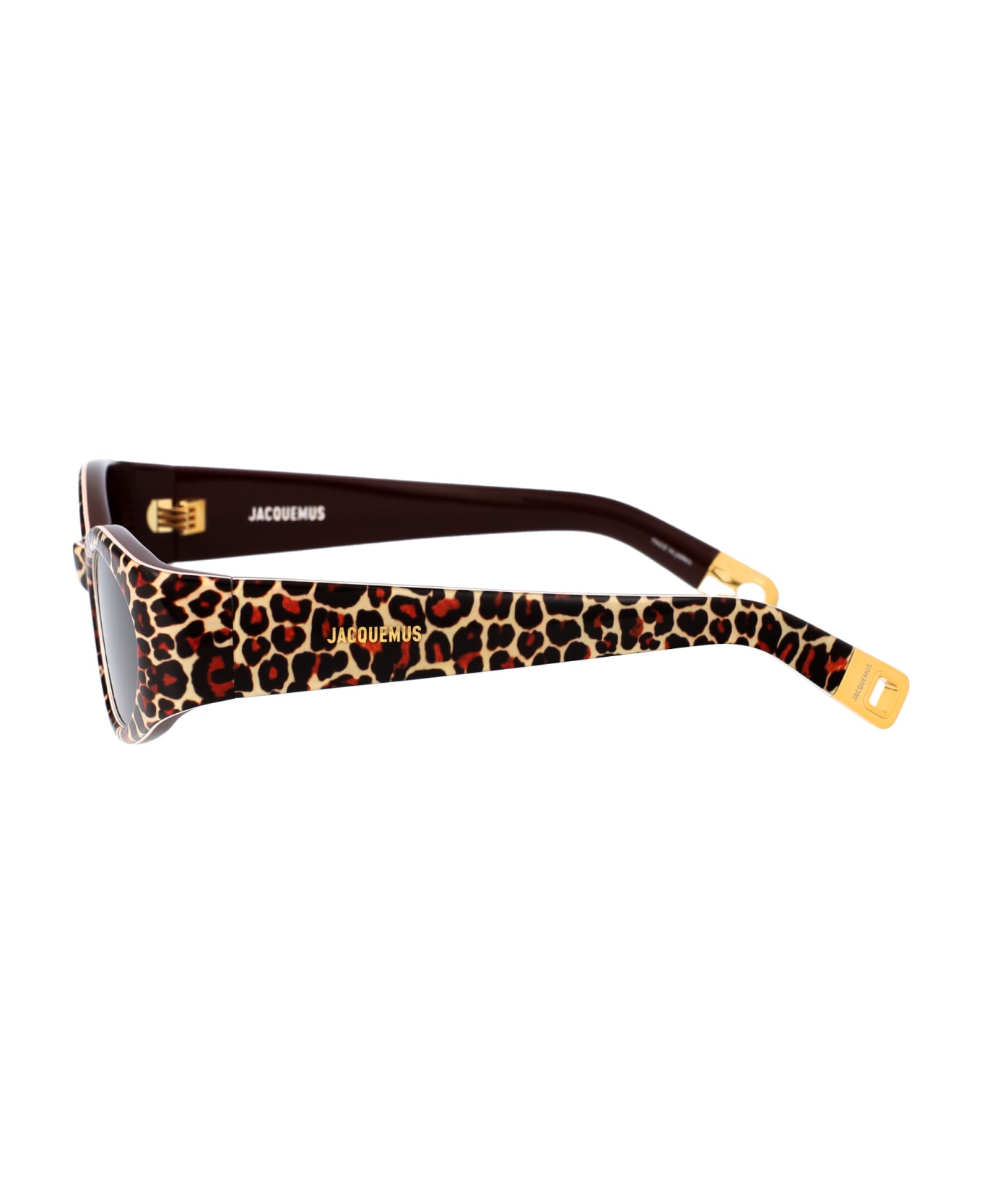 Jacquemus Ovalo Sunglasses - 02 LEOPARD/ YELLOW GOLD/ BROWN サングラス