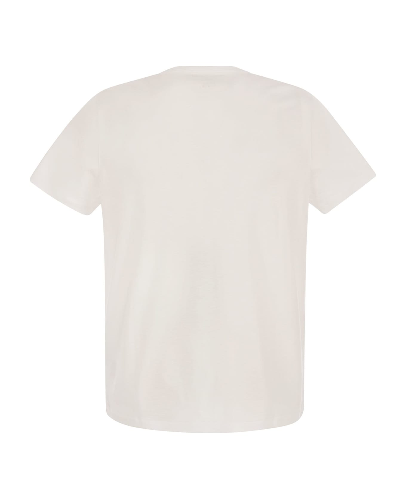 Majestic Filatures Crew-neck T-shirt In Lyocell And Cotton - White シャツ