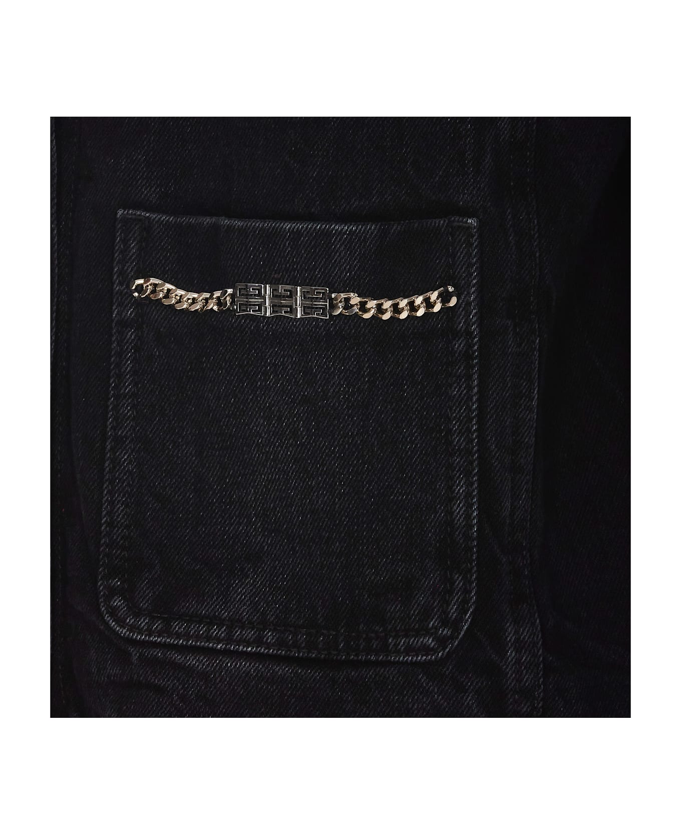 Givenchy Denim Jacket With 4g Chains - Black