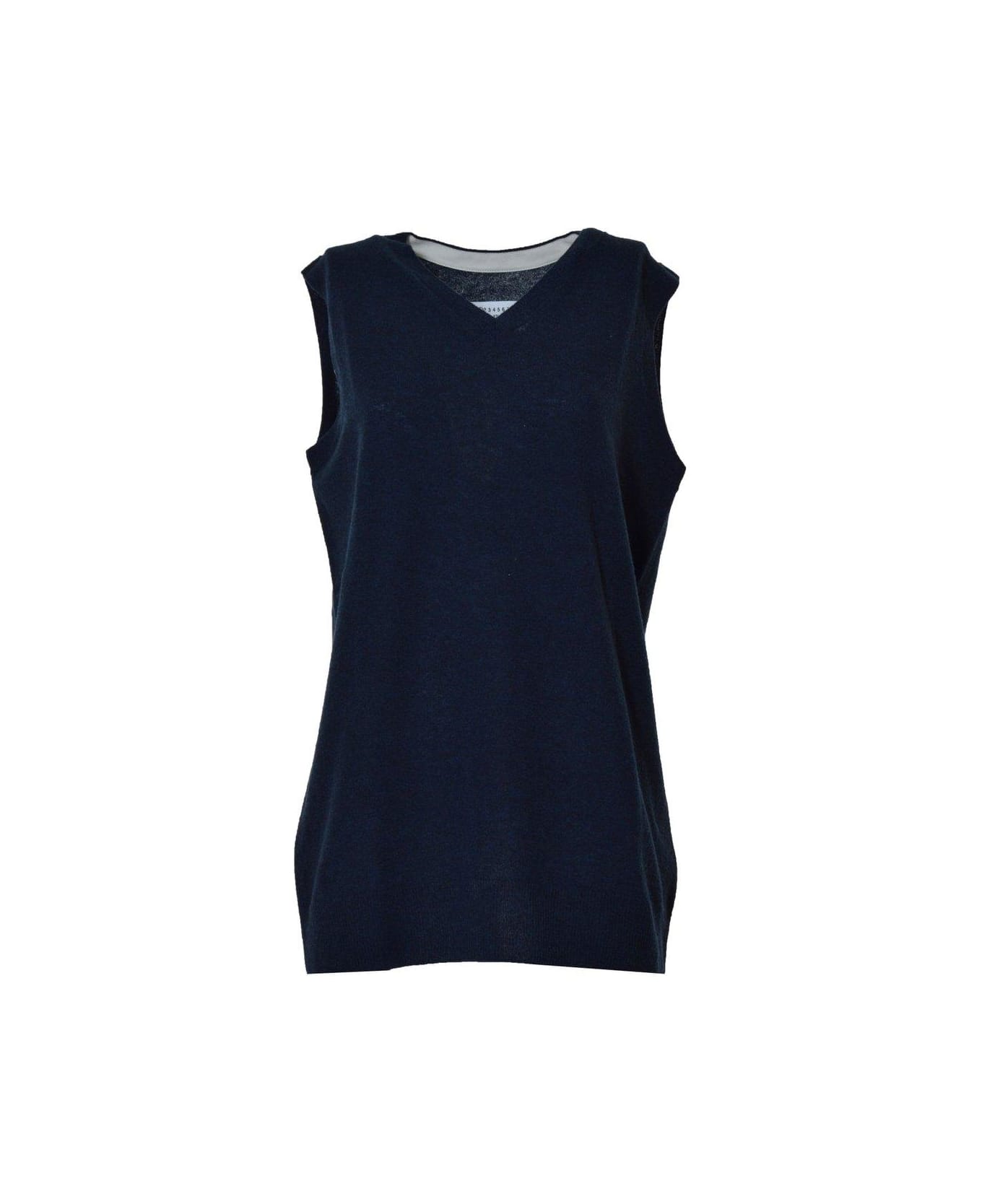 Maison Margiela V-neck Knitted Vest - Blu ベスト