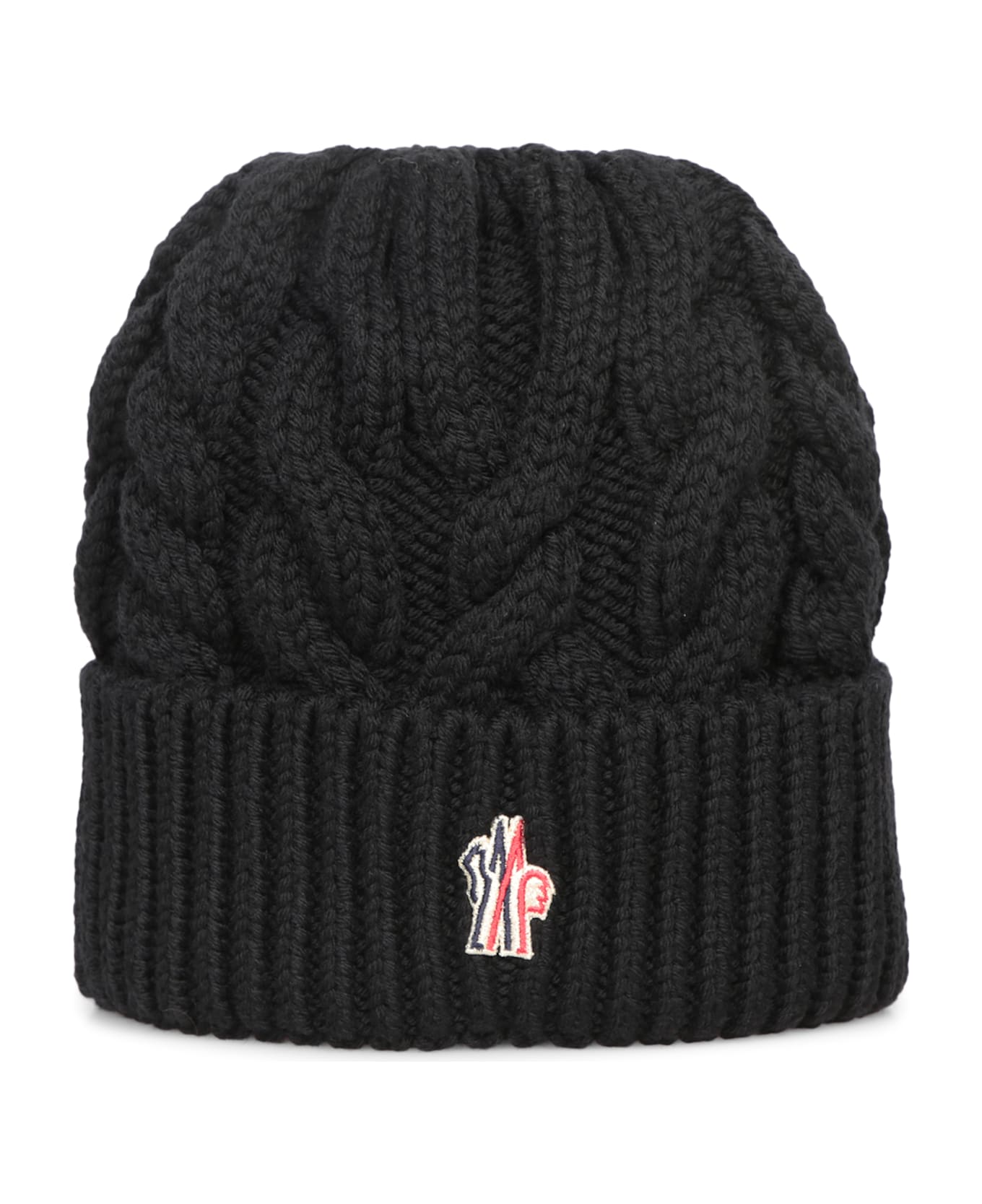 Moncler Grenoble Black Wool Beanie Hat - Black