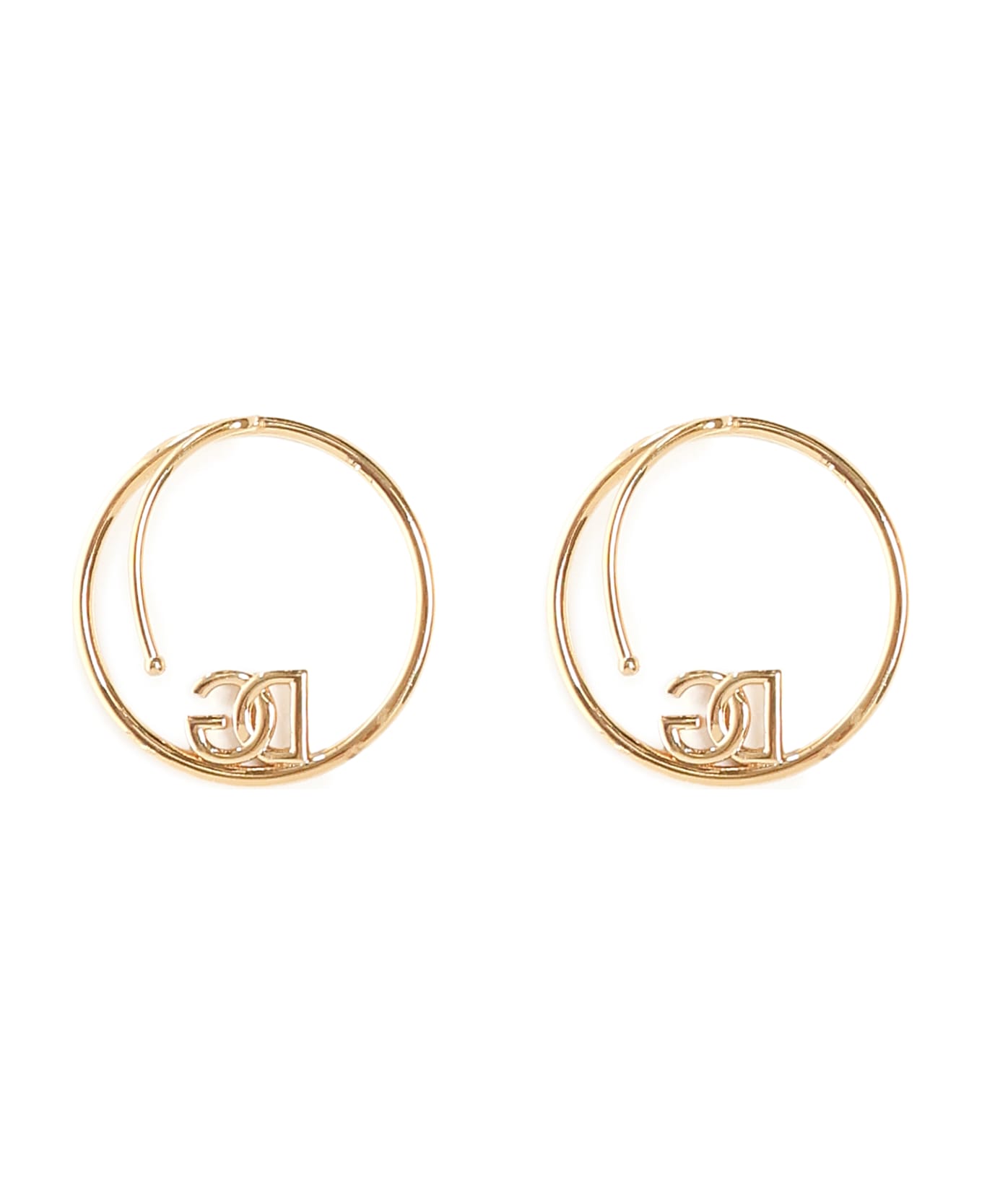 Dolce 
Gabbana Logo And Rhinestone Ear Cuff Earrings - Golden