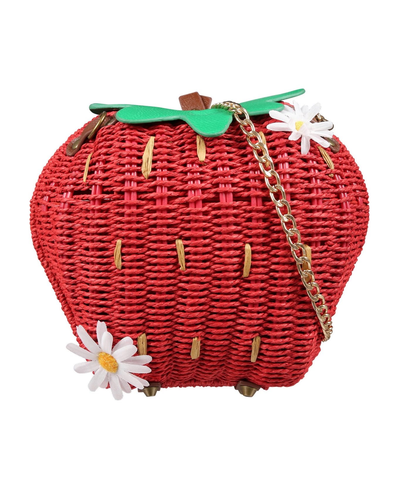 Monnalisa Red Bag For Girl With Daisy - Pink
