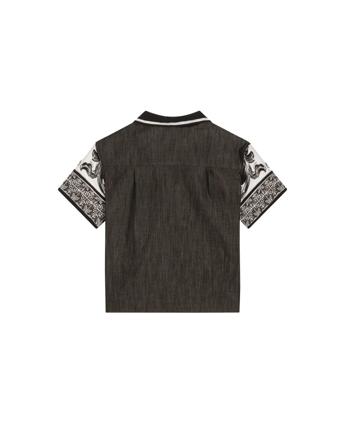 Dolce 
Gabbana Dolce &amp; Gabbana Kids Shirt With Majolica Print - Black