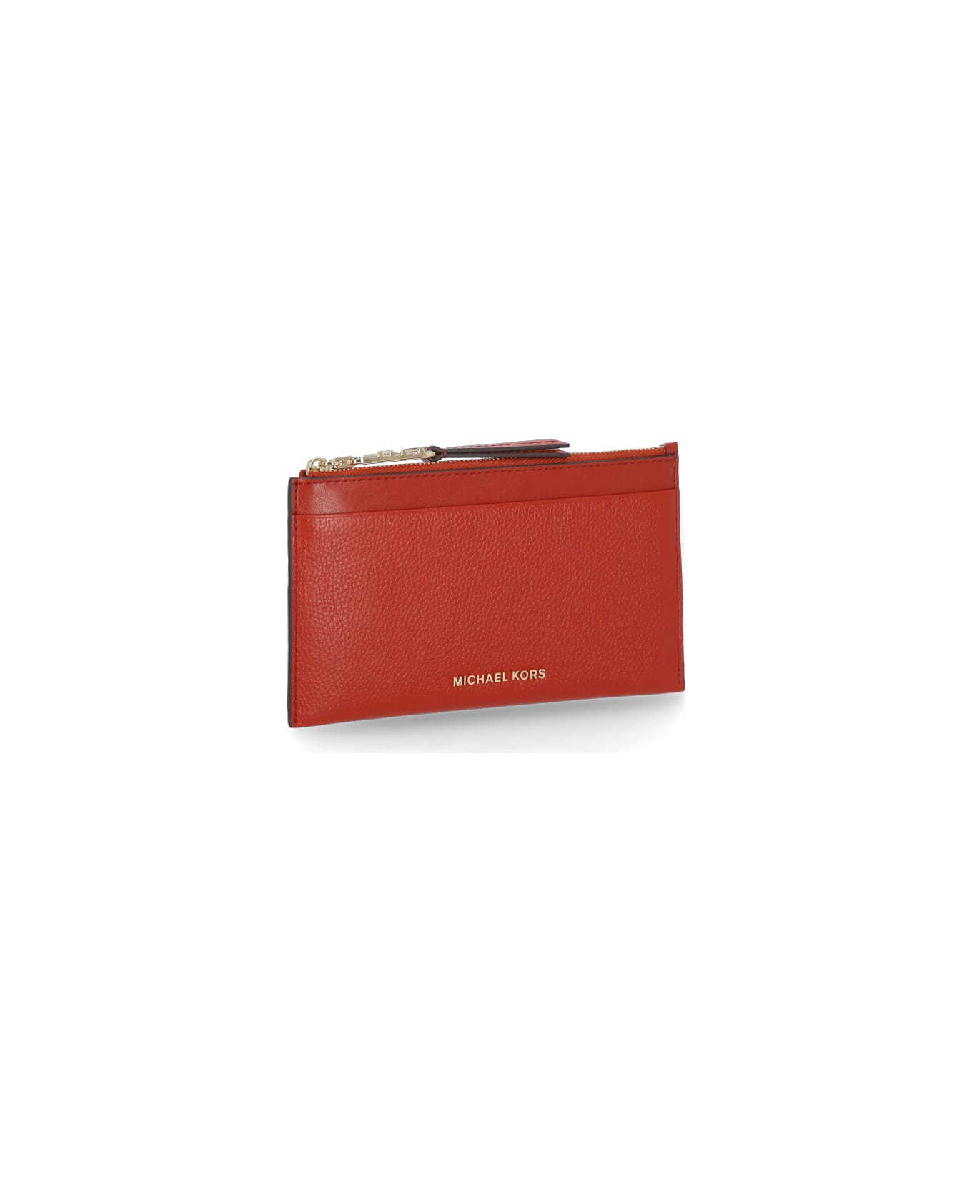 Michael Kors Logo Plaque Zipped Wallet - Red