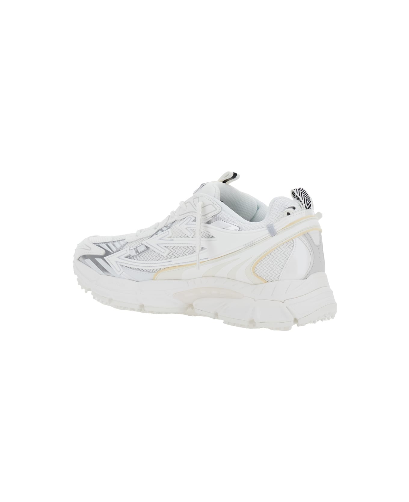 Off-White 'ow Be Right' White Low Top Sneakers With Zip-tie Detail In Mesh And Leather Man - White