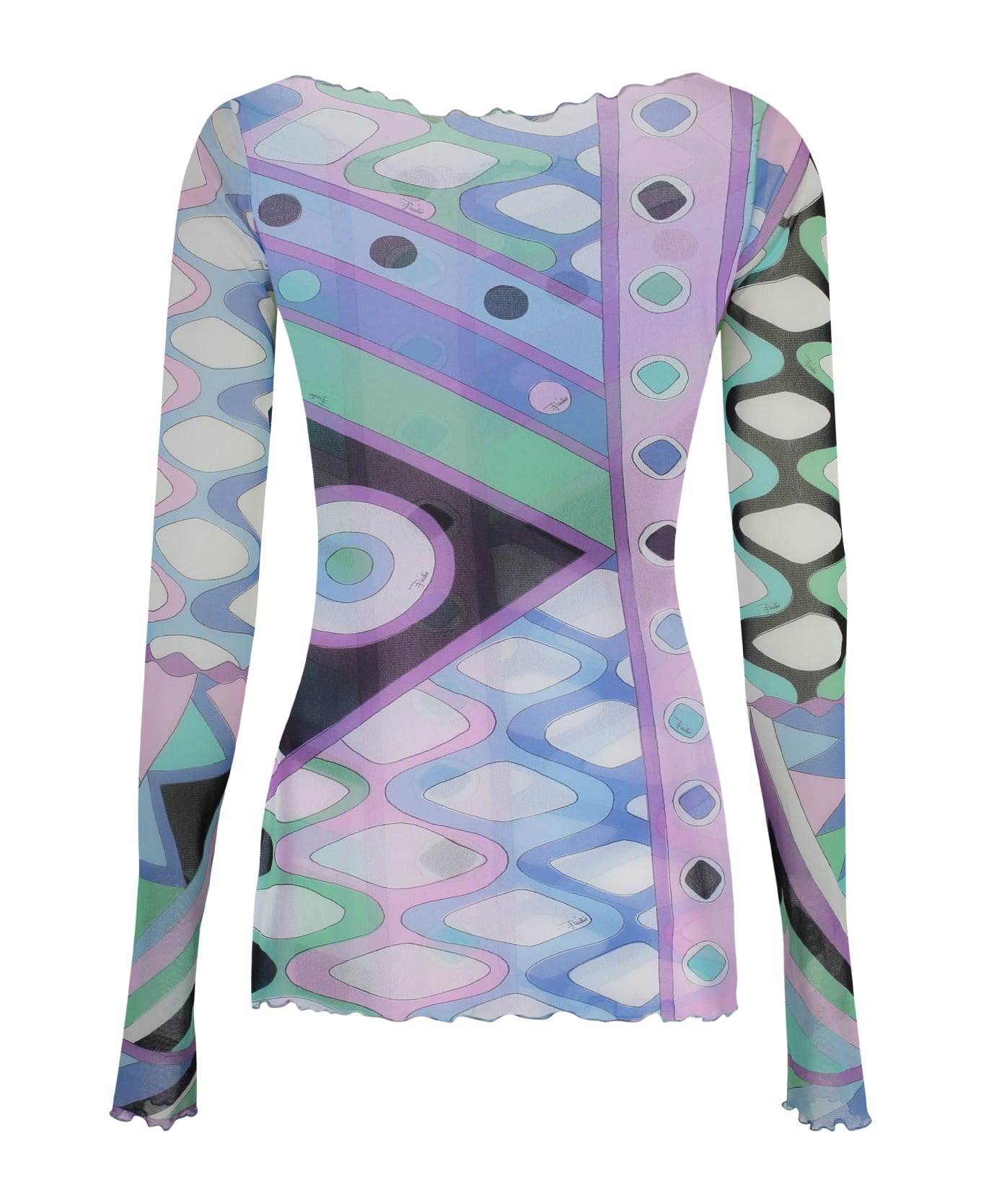 Pucci Printed Long-sleeve Top - BLUE