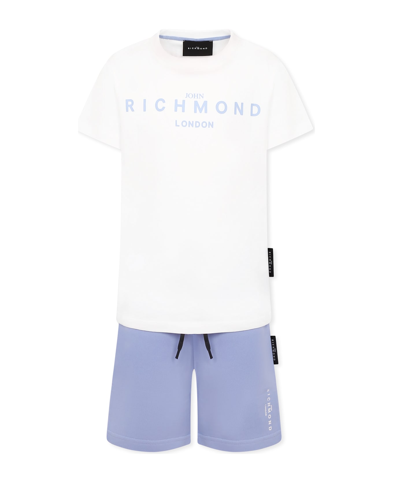 Richmond Black Suit For Boy With Logo - White