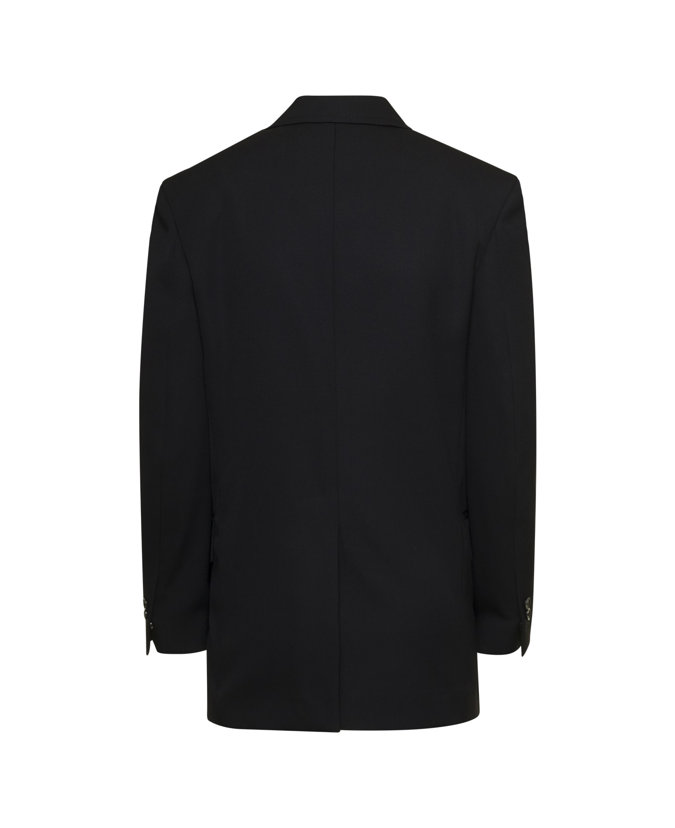 Bottega Veneta Black Oversized Double-breasted Jacket In Stretchy Wool Woman Bottega Veneta - Black ブレザー