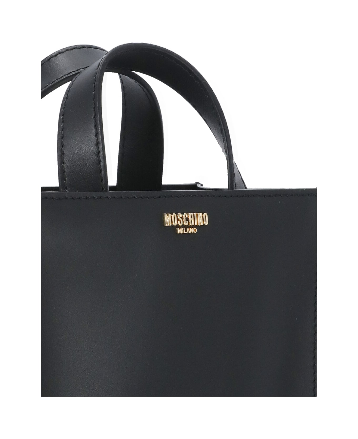 Moschino Leather Shoulder Bag - Black
