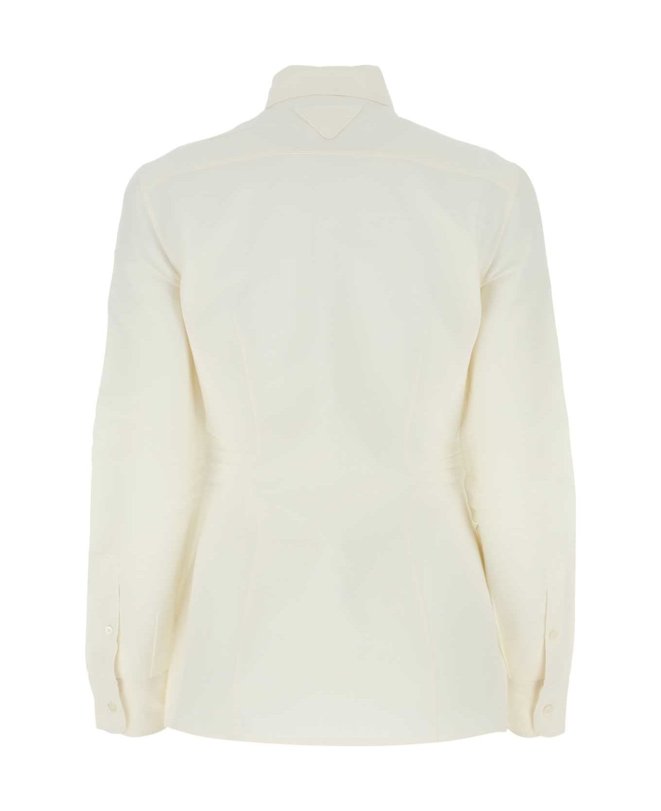 Prada Ivory Paper And Viscose Shirt - WHITE