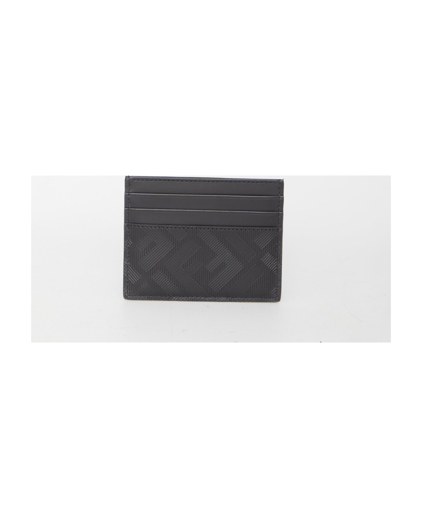 Fendi Shadow Diagonal Fendi Credit Card Holder in Leather